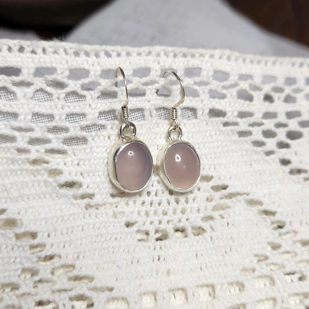 Lavender Chalcedony Dangle Earrings