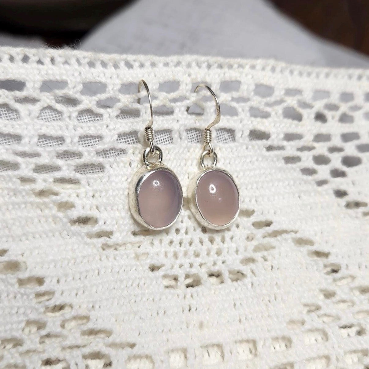 Lavender Chalcedony Dangle Earrings