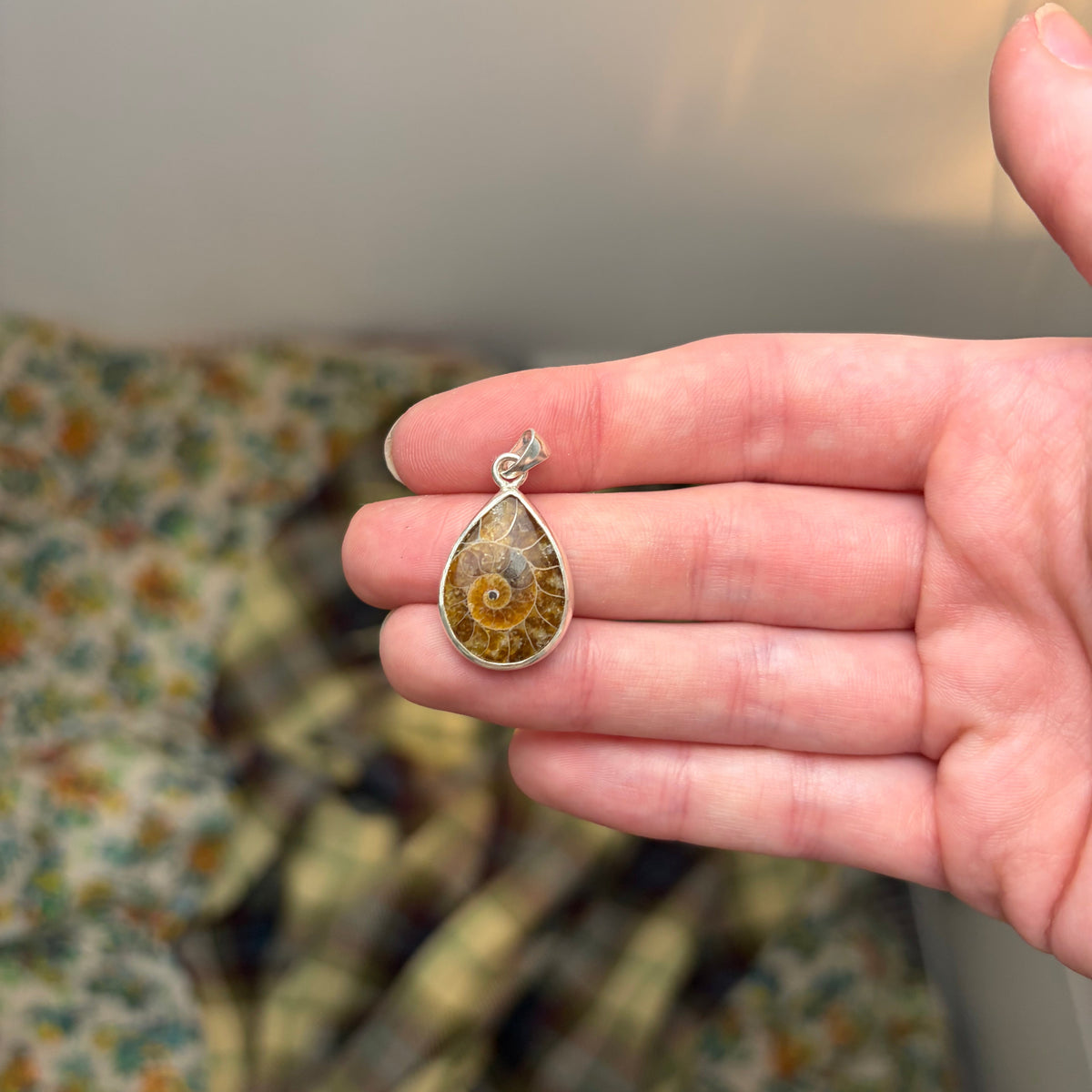 Ammonite Fossil Necklace Pendant