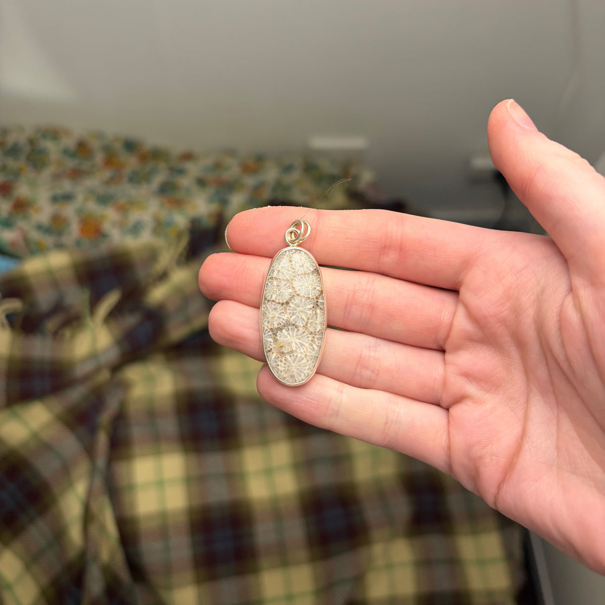 Fossil Coral Necklace Pendant