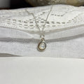 Mother of Pearl and Recycled Silver Dainty Necklace Pendant