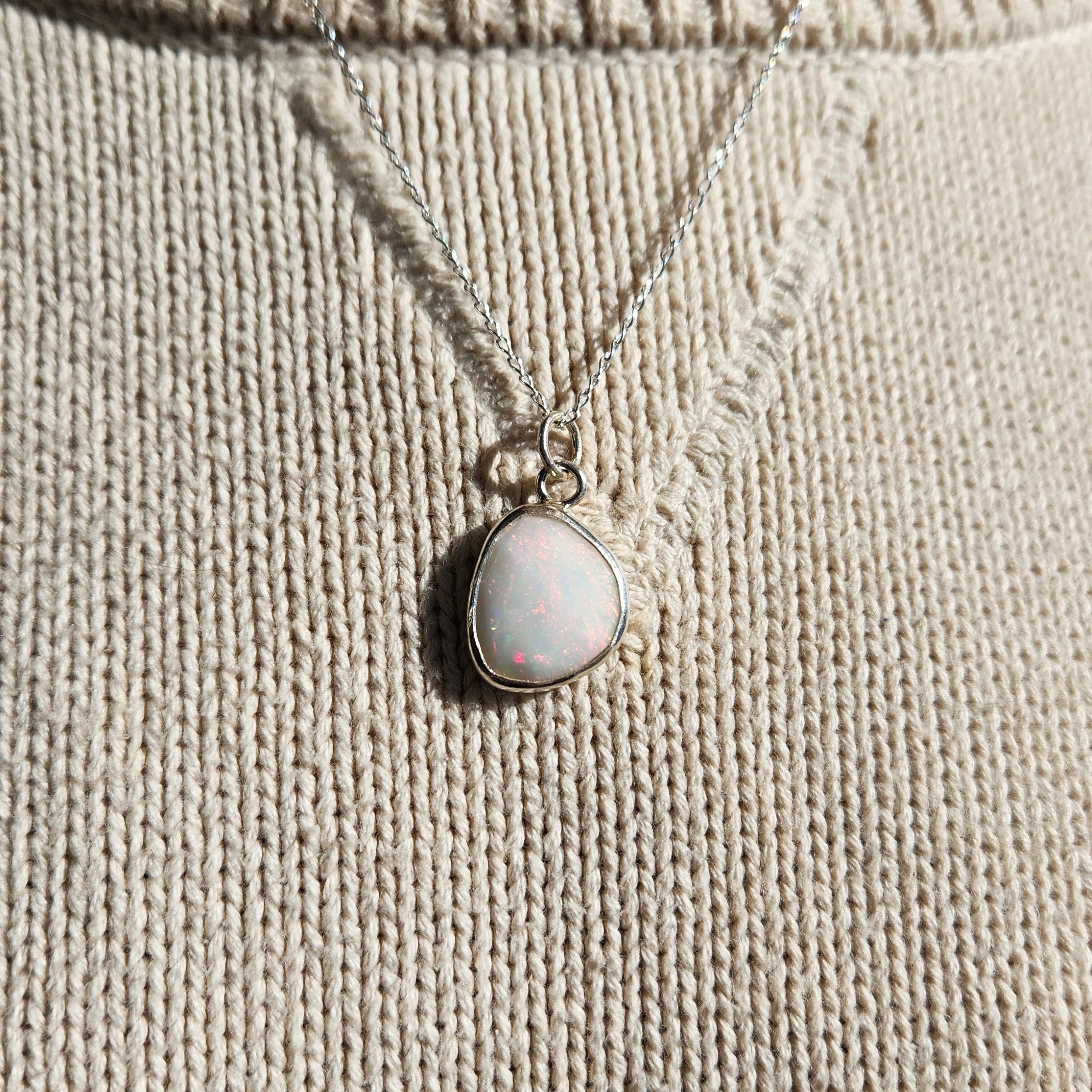 Ethiopian Opal Rose Cut Necklace Pendant