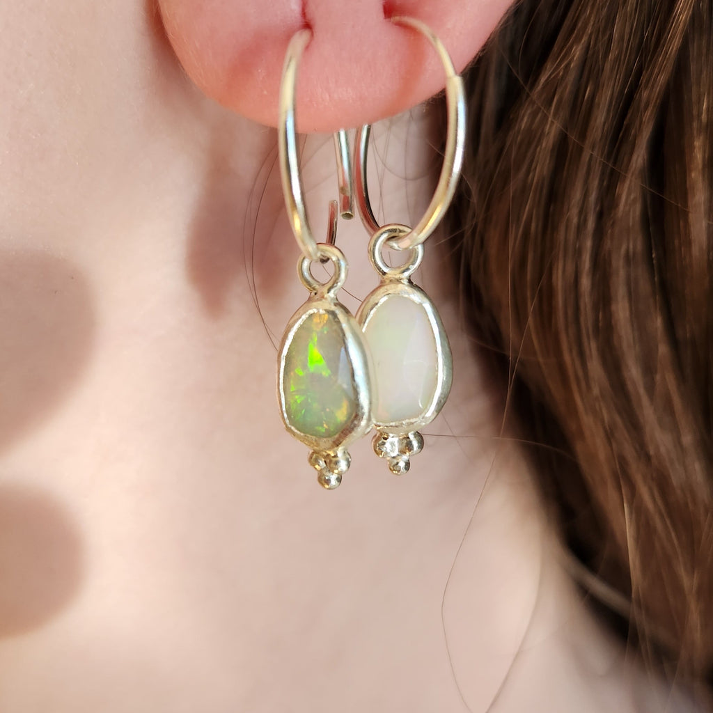 Ethiopian Opal Rose Cut Earrings