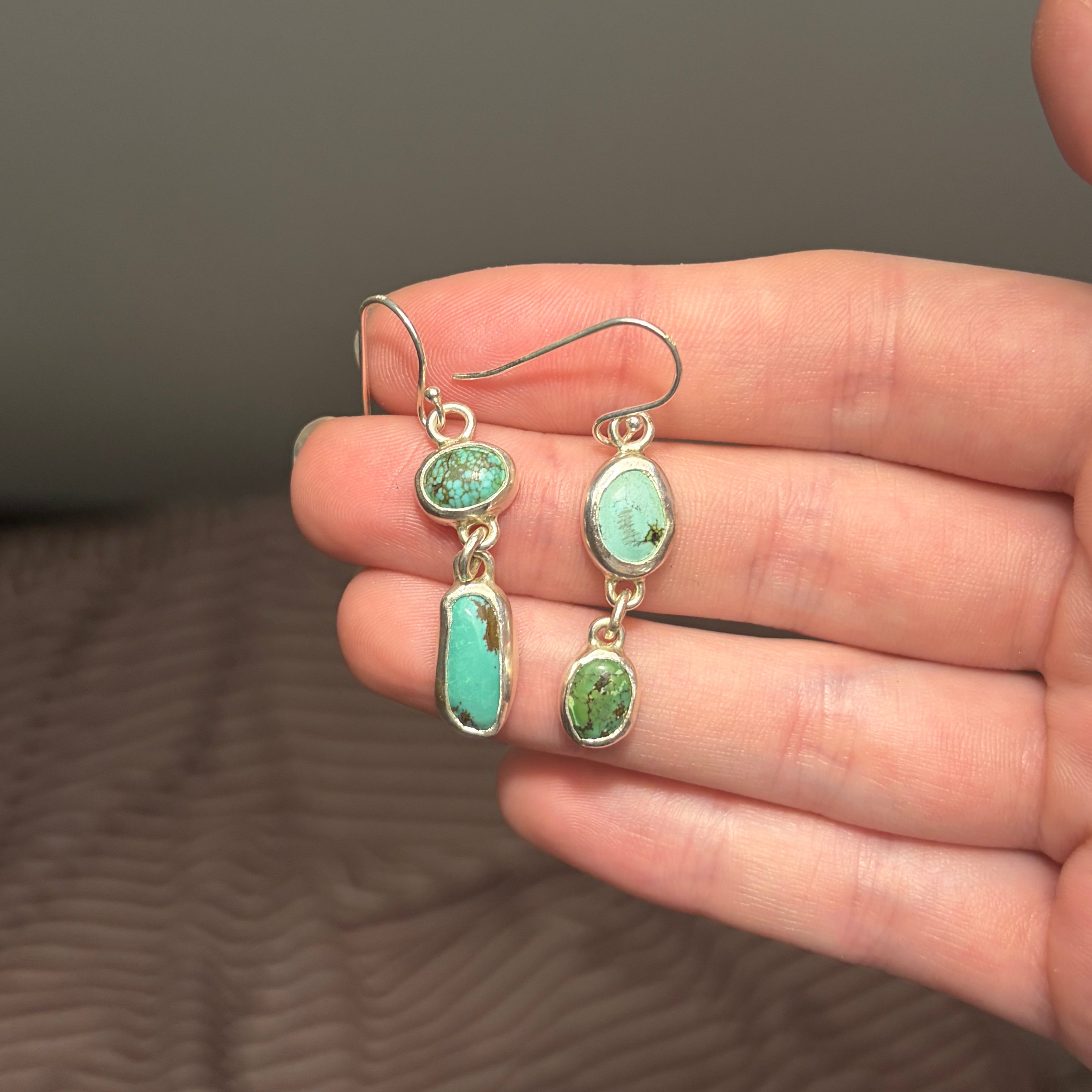 Asymmetrical Turquoise Dangle Earrings
