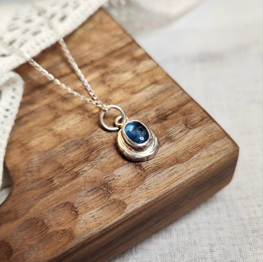 Kyanite and Recycled Silver Necklace Pendant