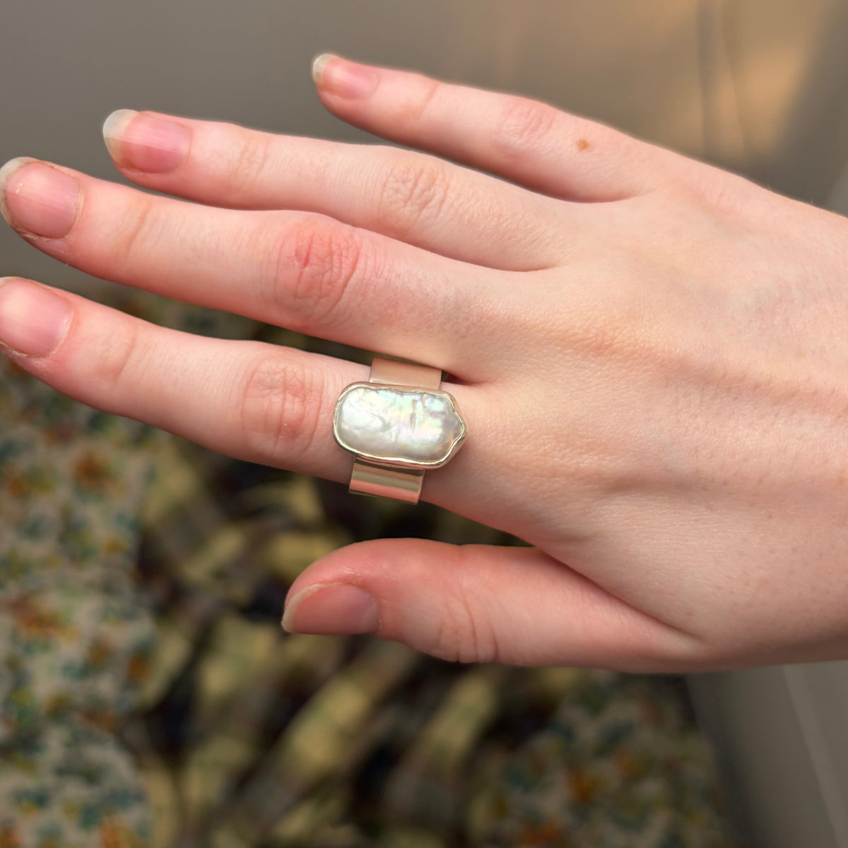 Pearl Chunky Ring | Size 9.5 / Size S 1/2