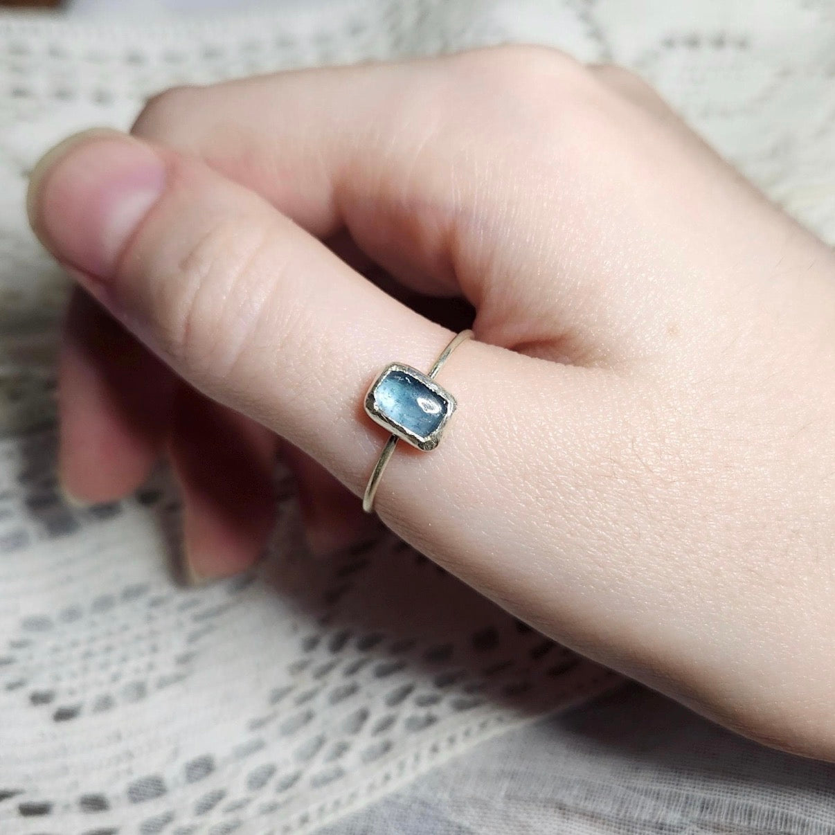 Kyanite Dainty Ring | Size 8.5 / Size Q 1/2