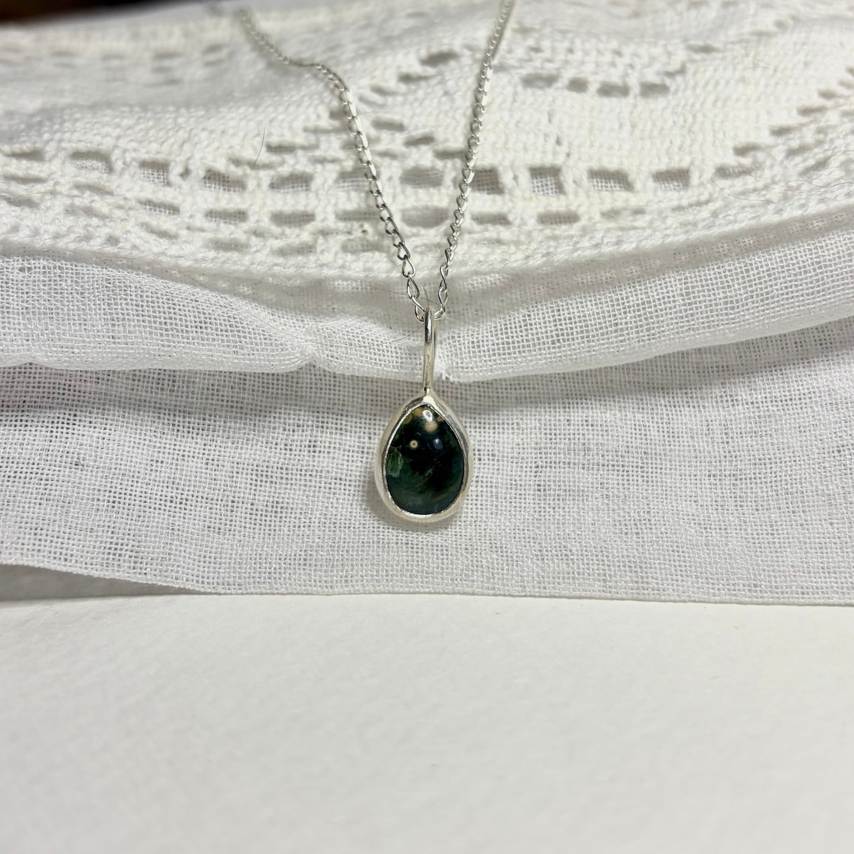 Ocean Jasper Dainty Necklace Pendant