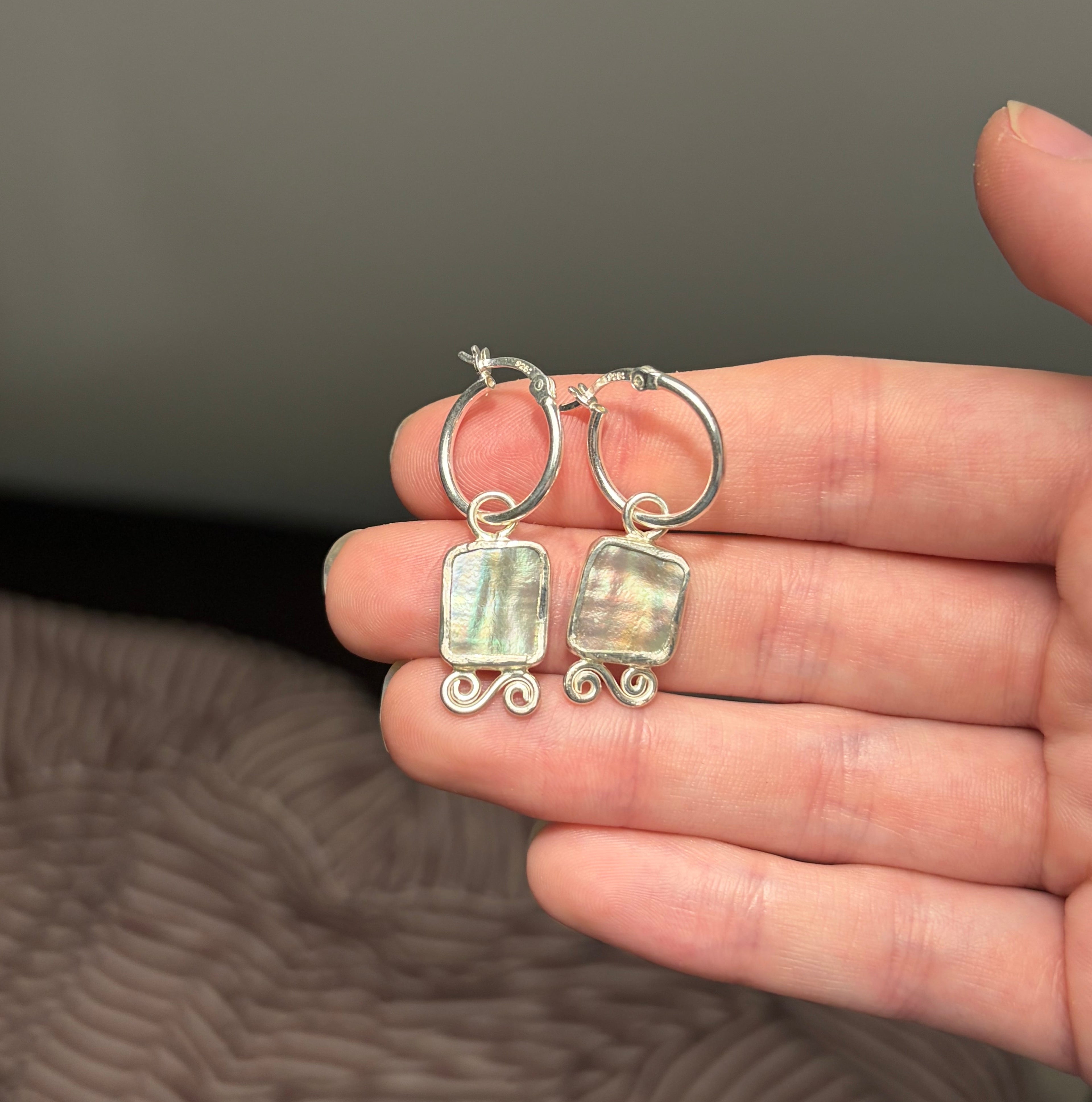 Abalone Shell Hoop Earrings