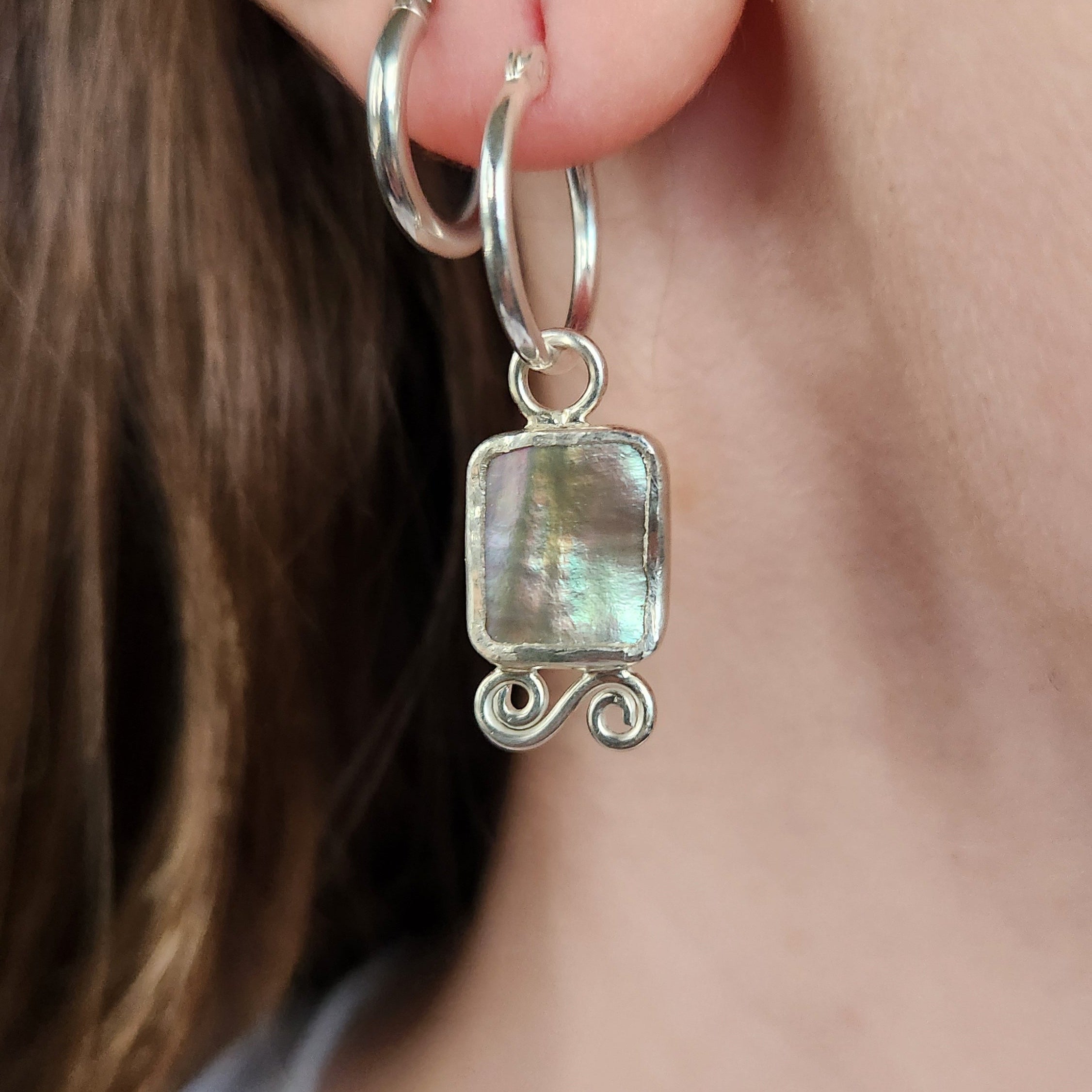 Abalone Shell Hoop Earrings