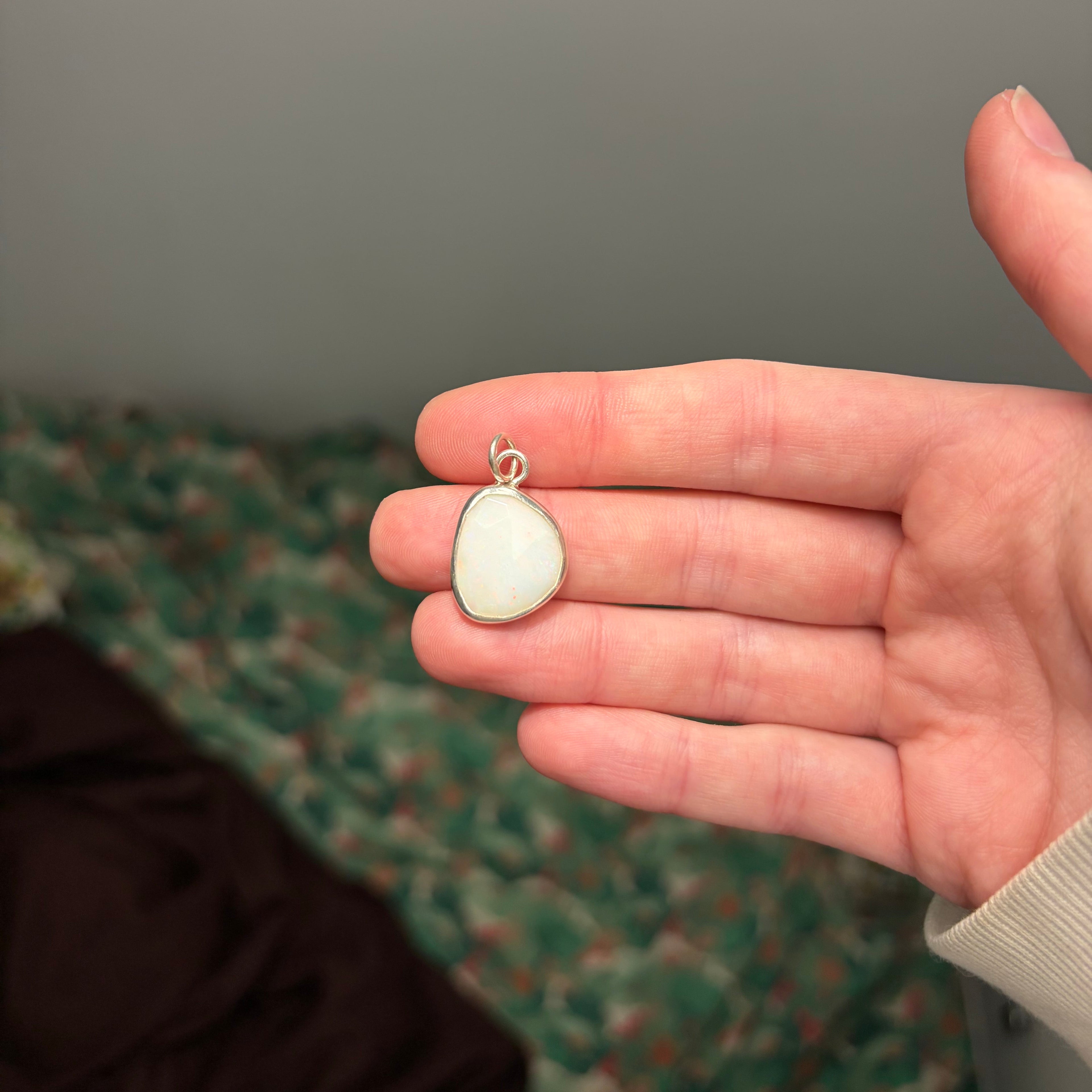 Ethiopian Opal Rose Cut Necklace Pendant