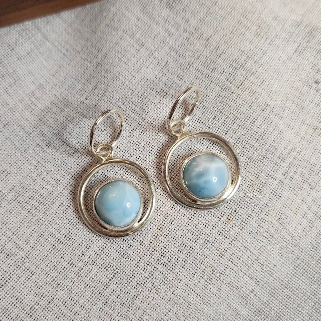 Larimar Hoop Earrings