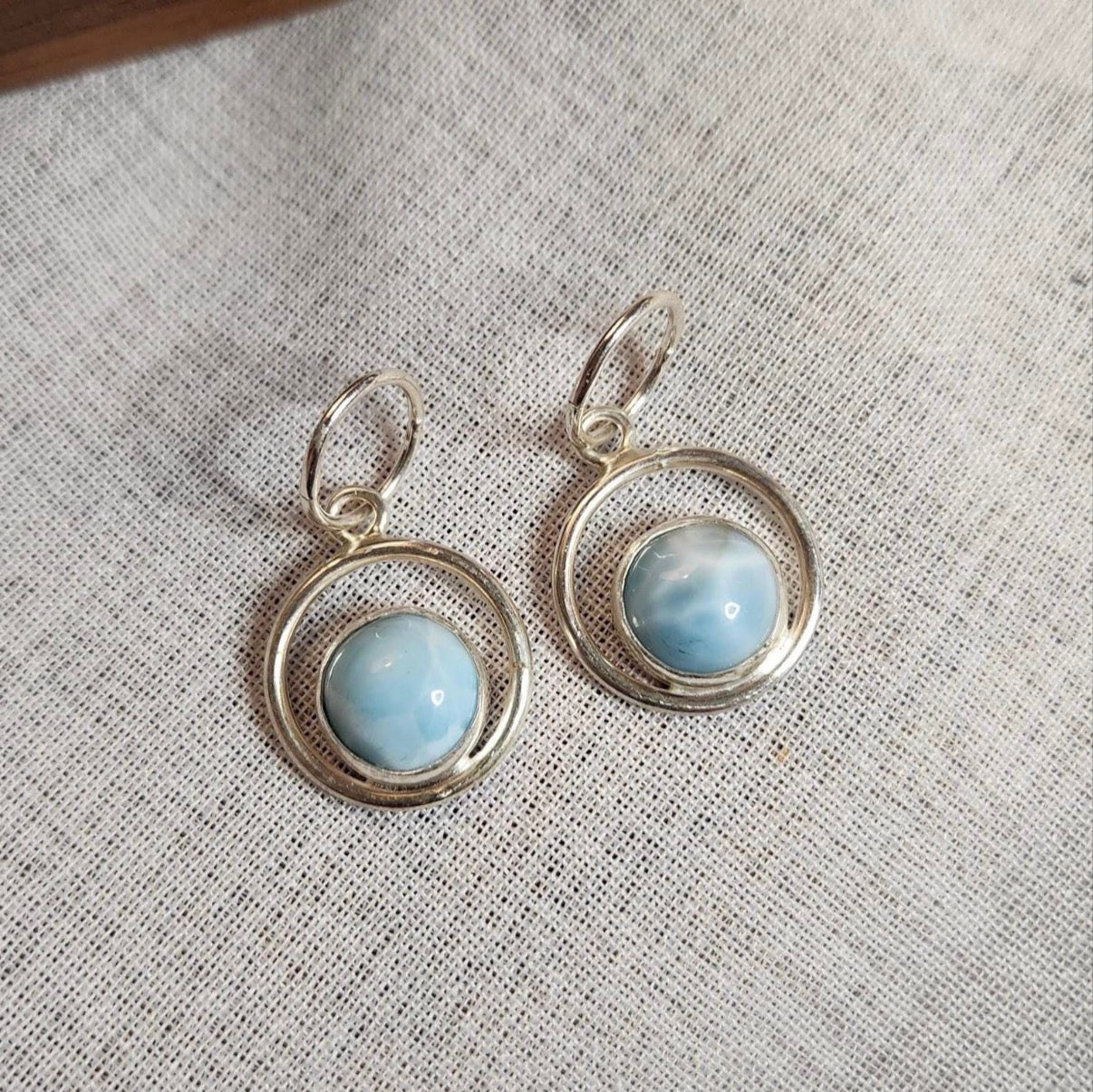 Larimar Hoop Earrings