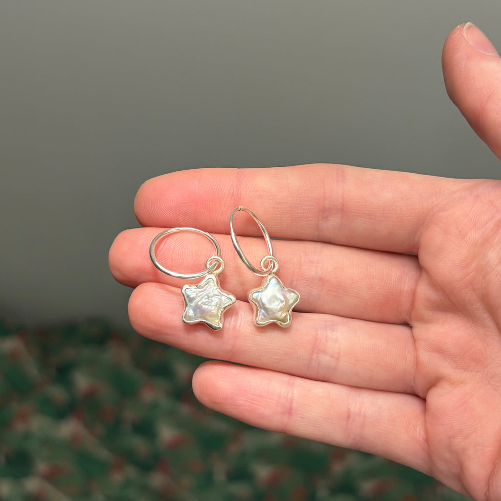 Star Shaped Pearl Earrings
