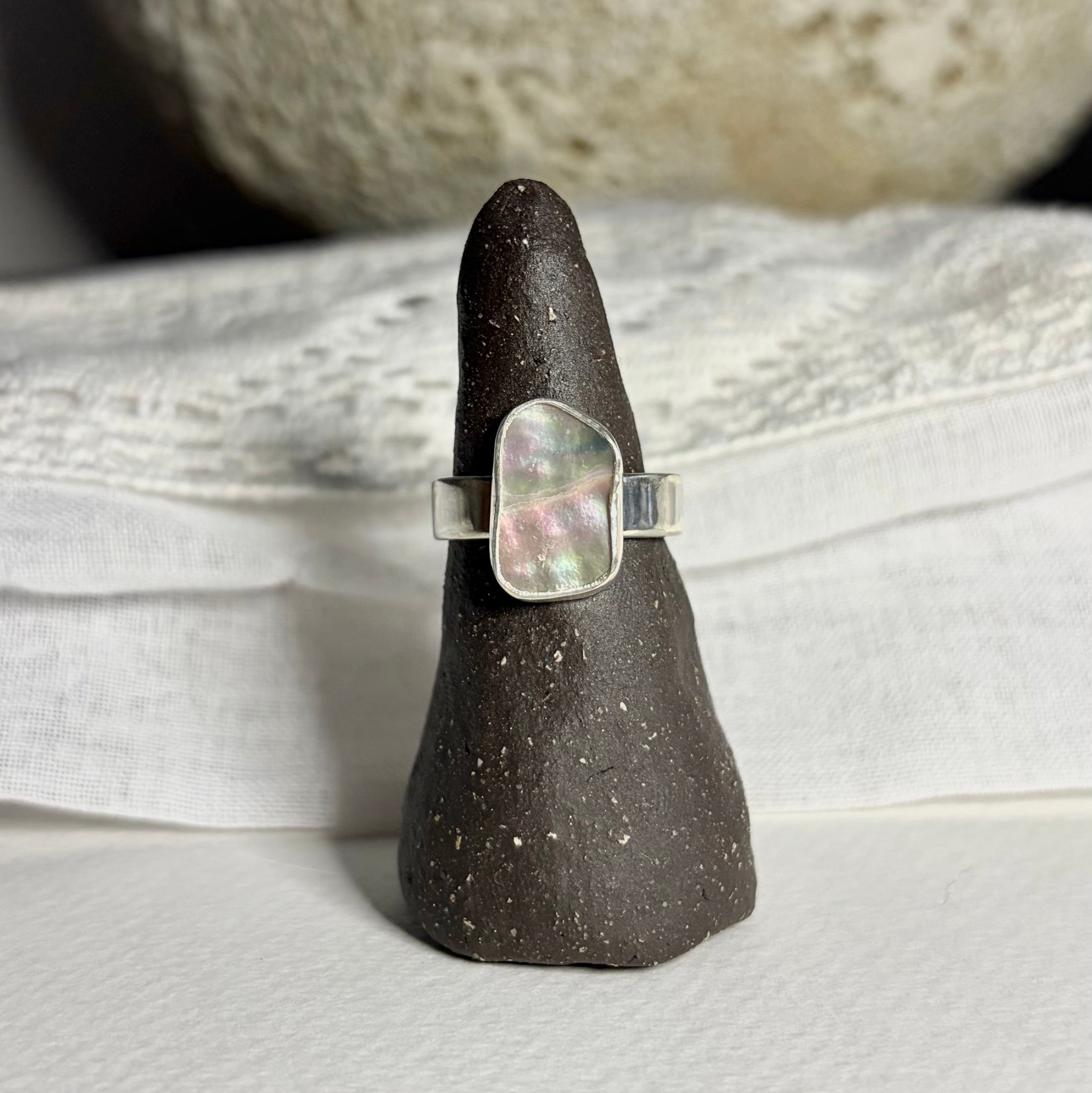 Abalone Chunky Ring | Size 7.75 / Size P