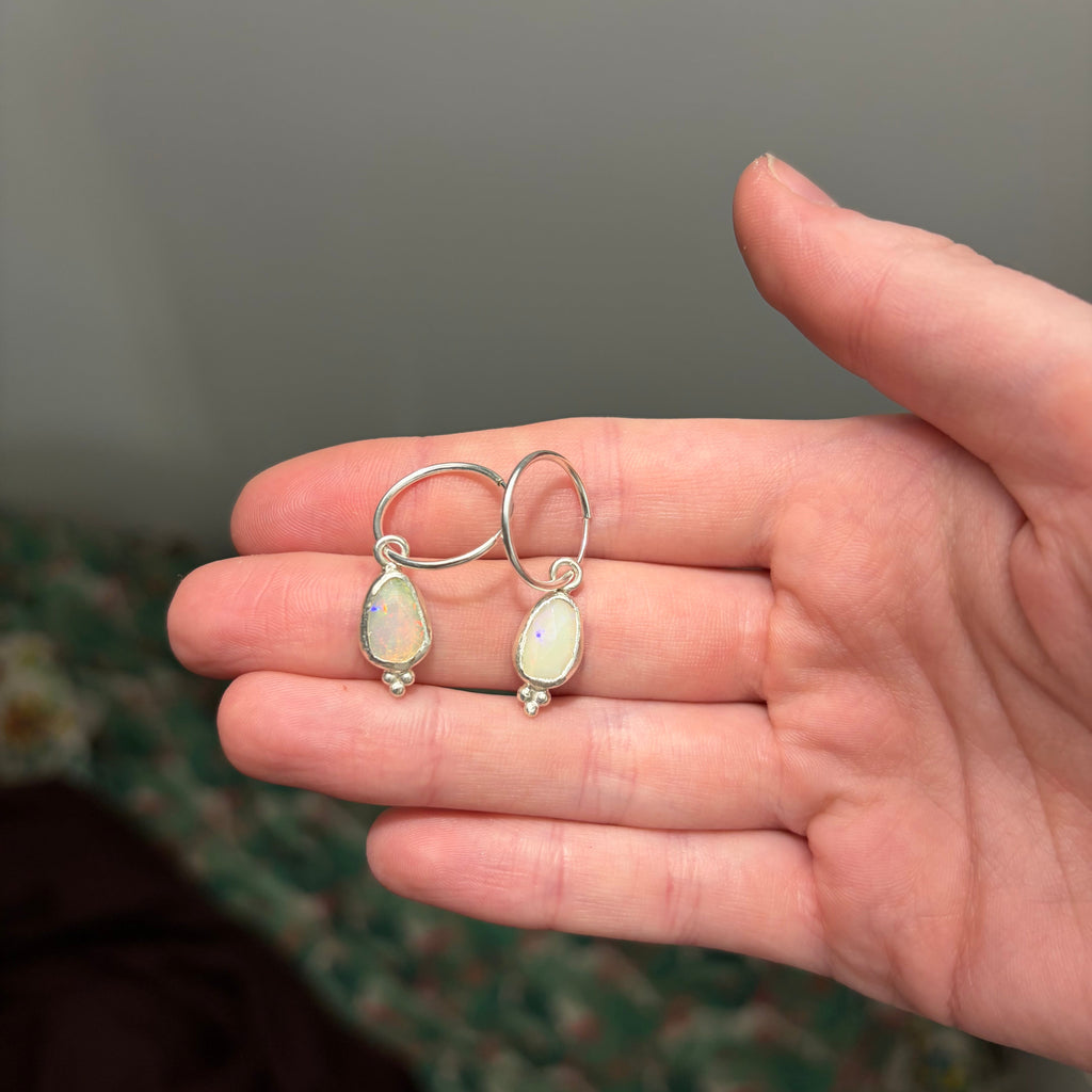 Ethiopian Opal Rose Cut Earrings