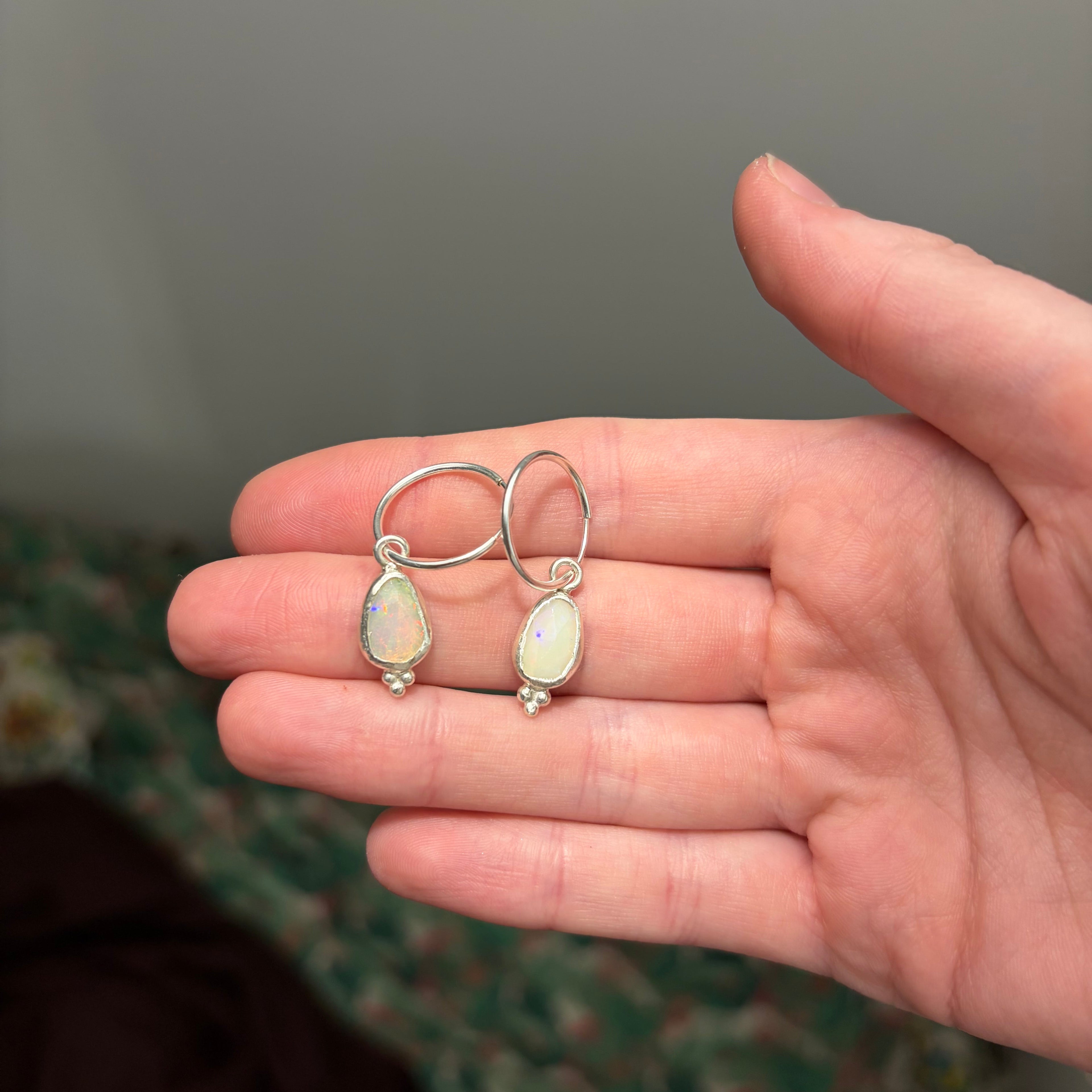Ethiopian Opal Rose Cut Earrings