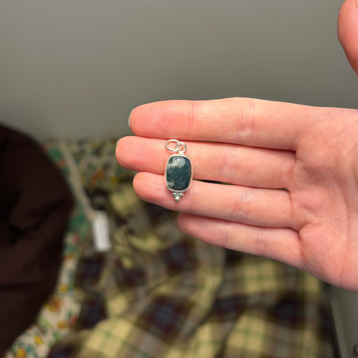 Moss Agate Necklace Pendant