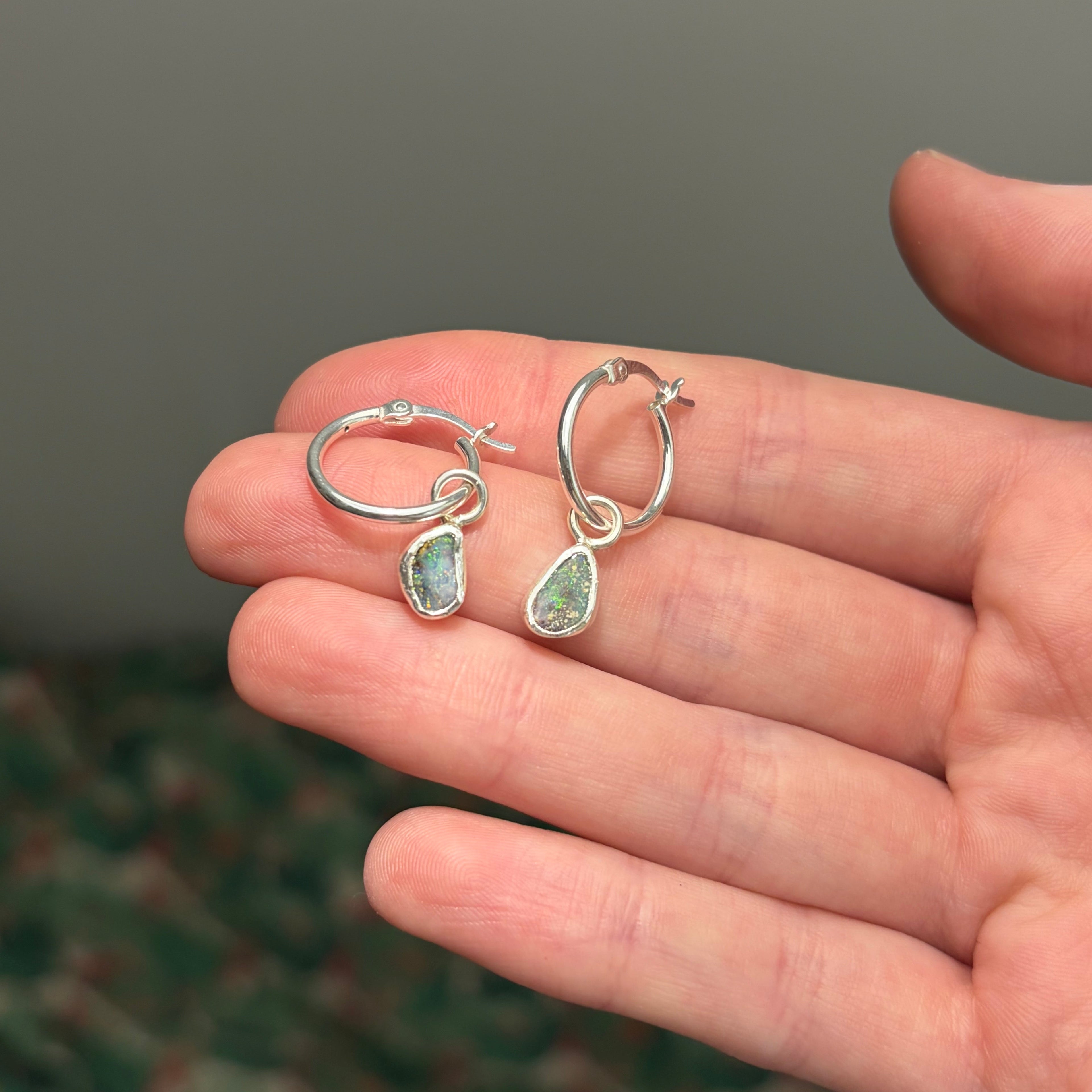 Boulder Opal Dainty Earrings