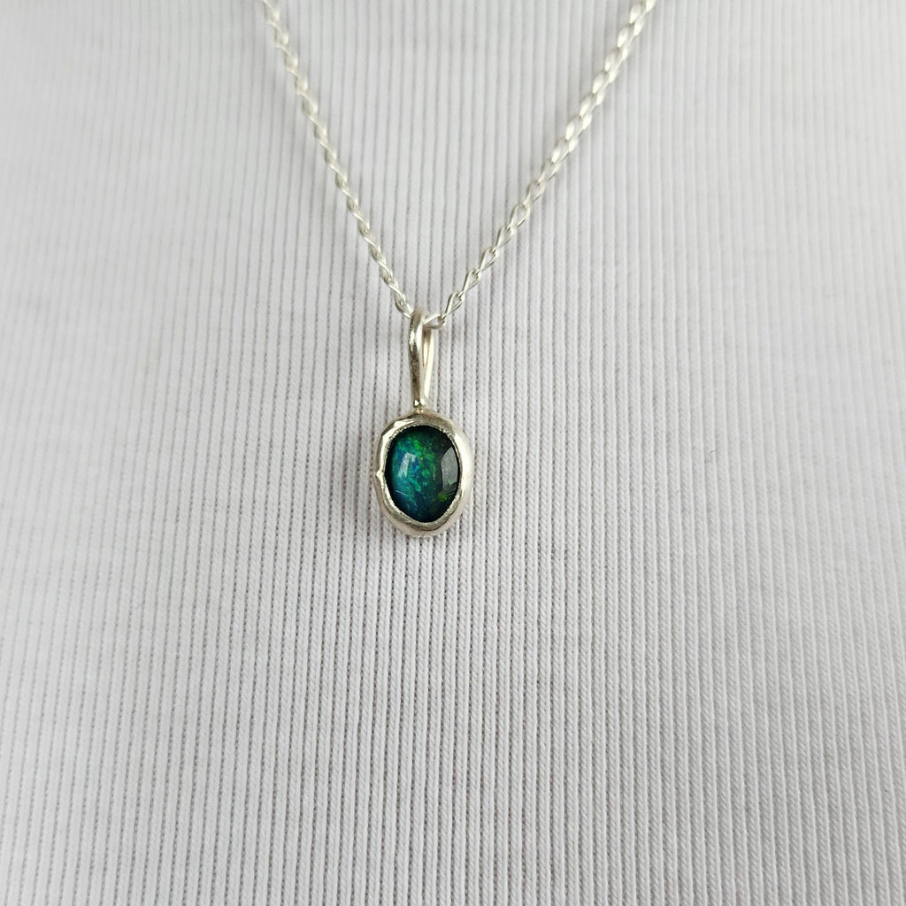 Tiny Opal Necklace Pendant