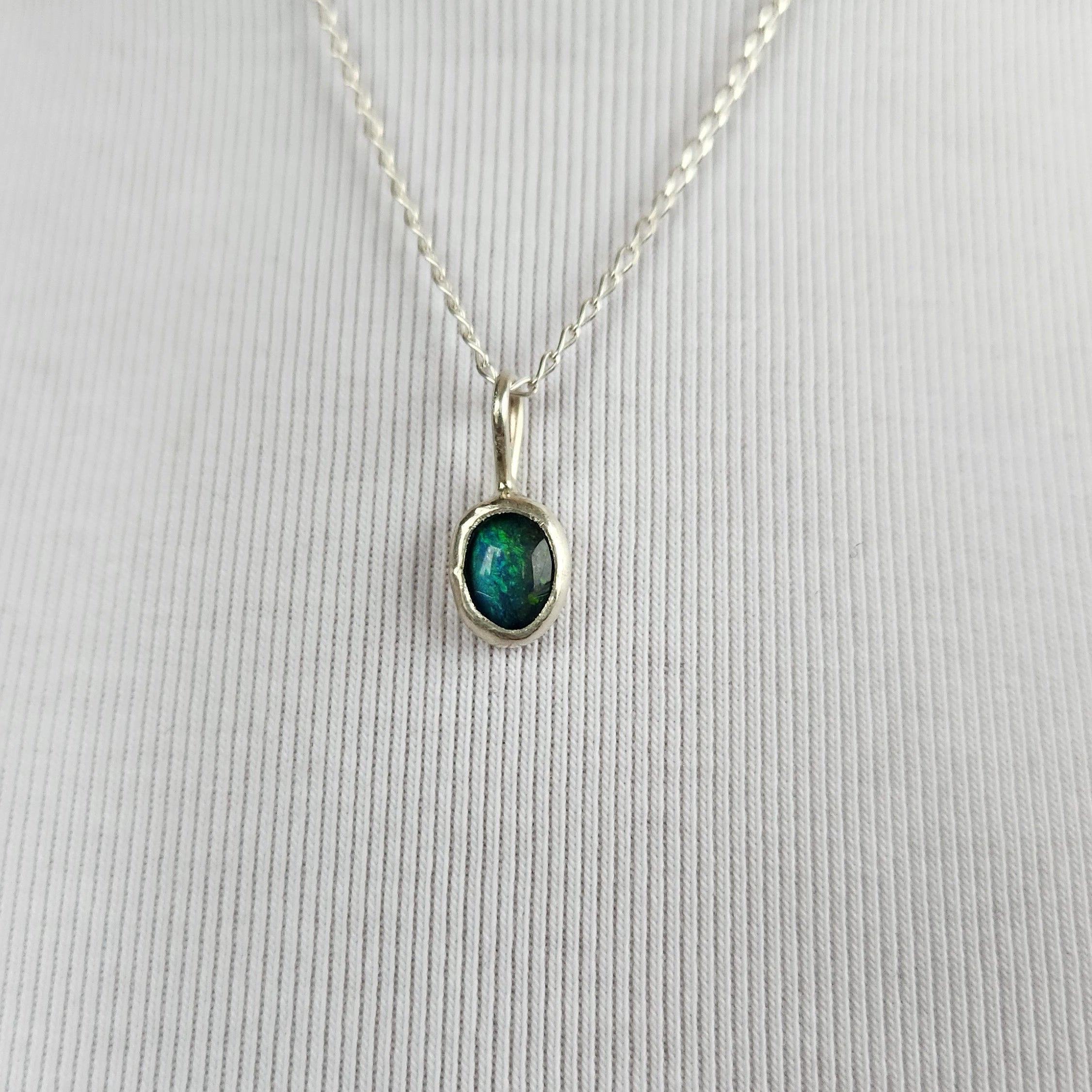 Tiny Opal Necklace Pendant