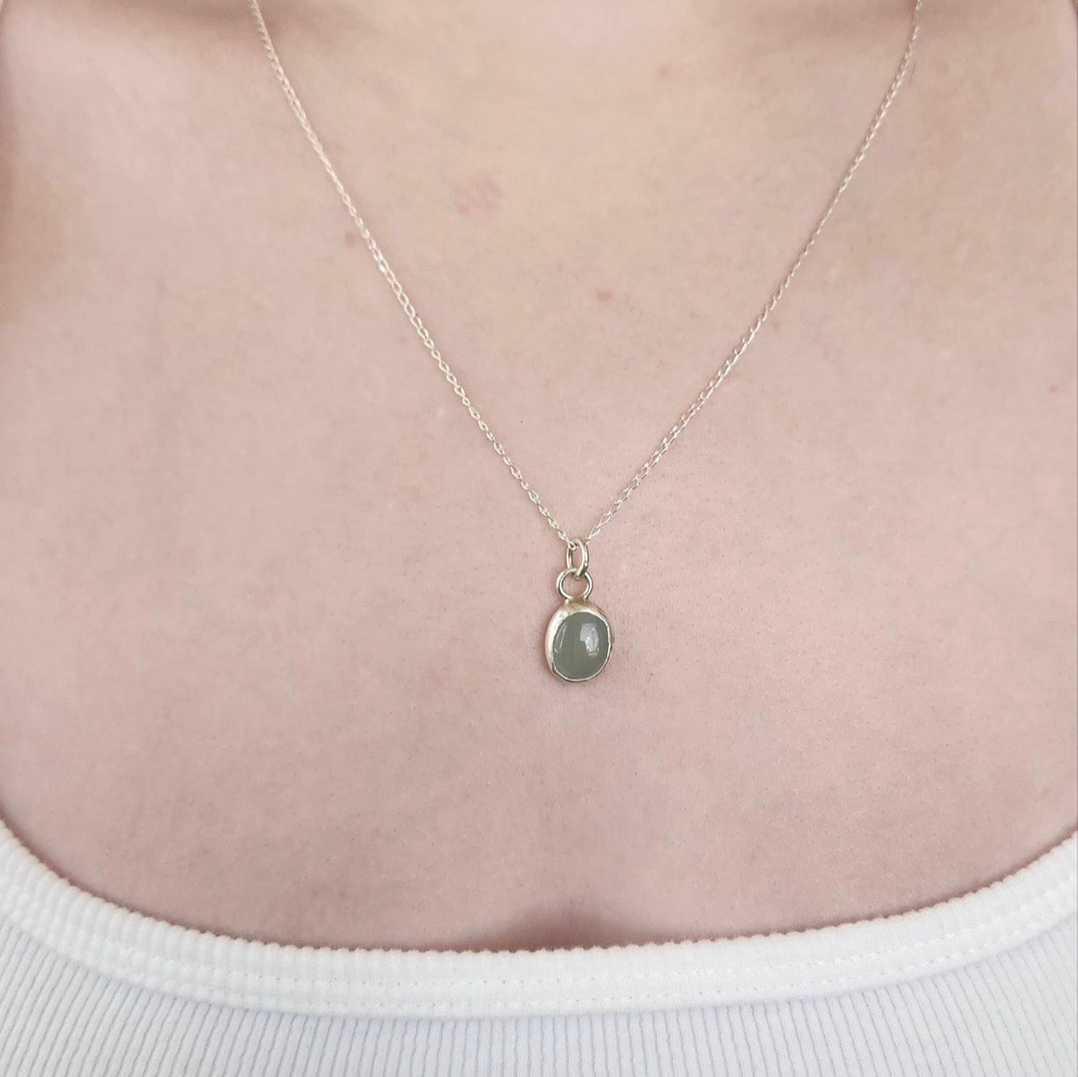 Aquamarine Dainty Necklace Pendant