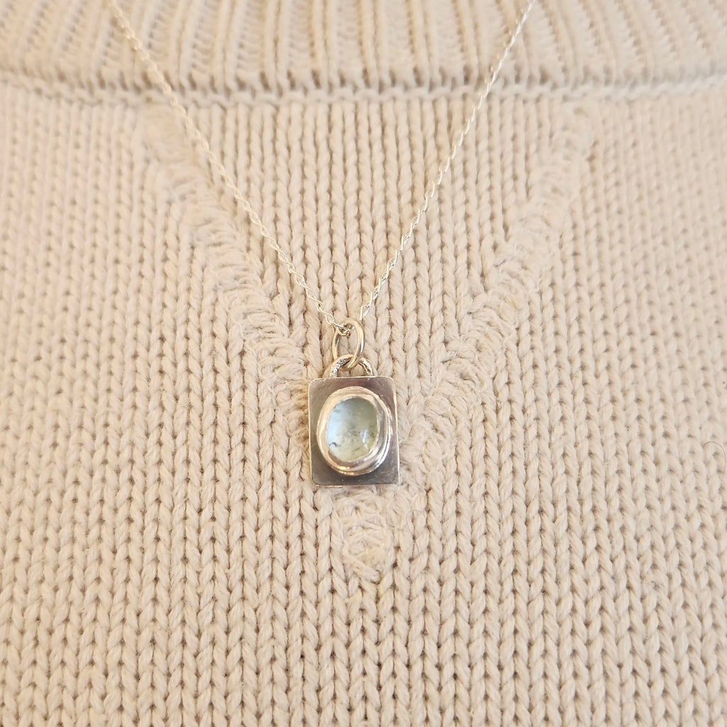Aquamarine Dainty Necklace Pendant