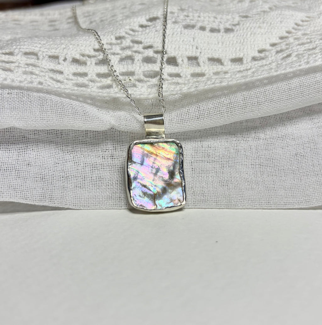 Abalone Shell Statement Necklace Pendant