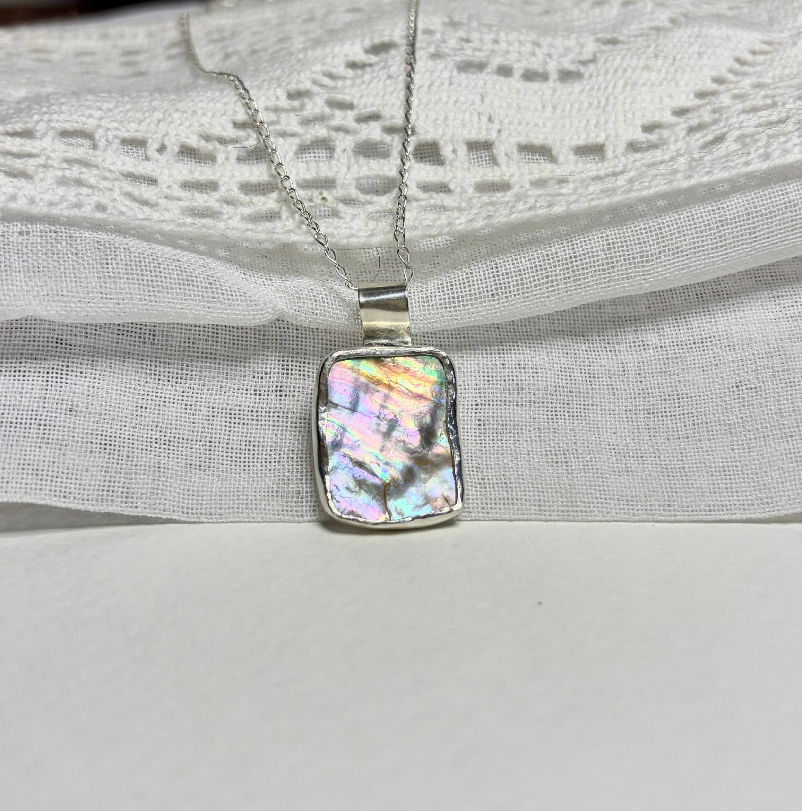 Abalone Shell Statement Necklace Pendant