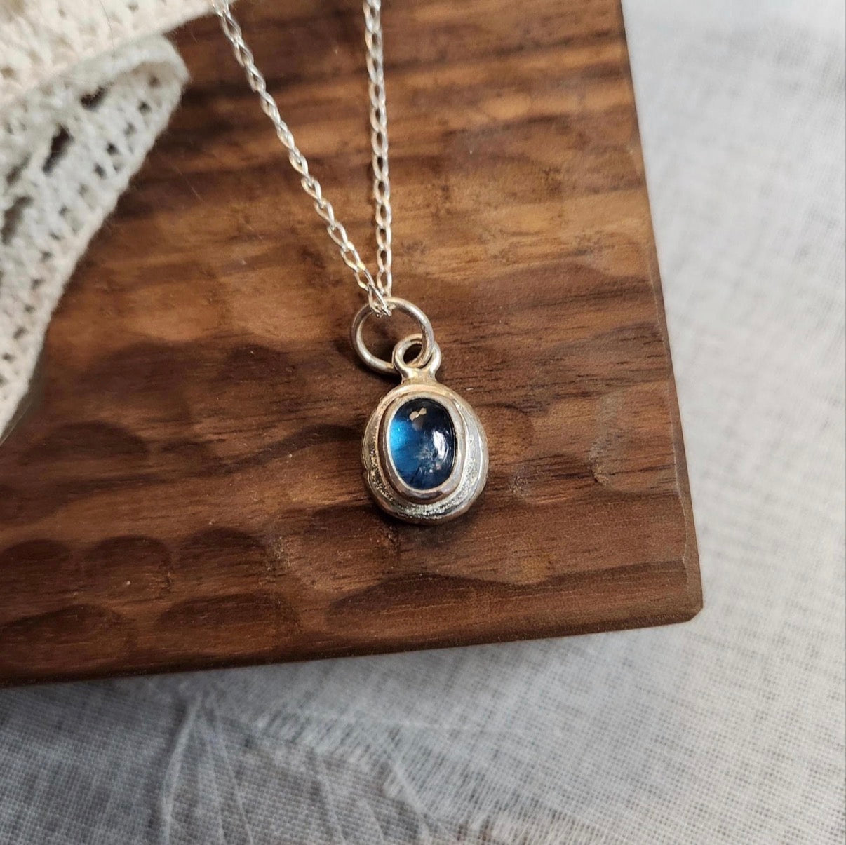 Kyanite and Recycled Silver Necklace Pendant
