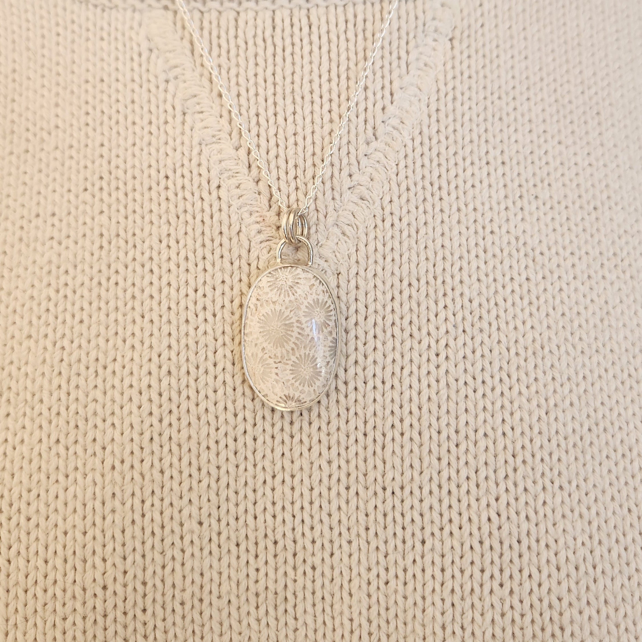Fossil Coral Necklace Pendant