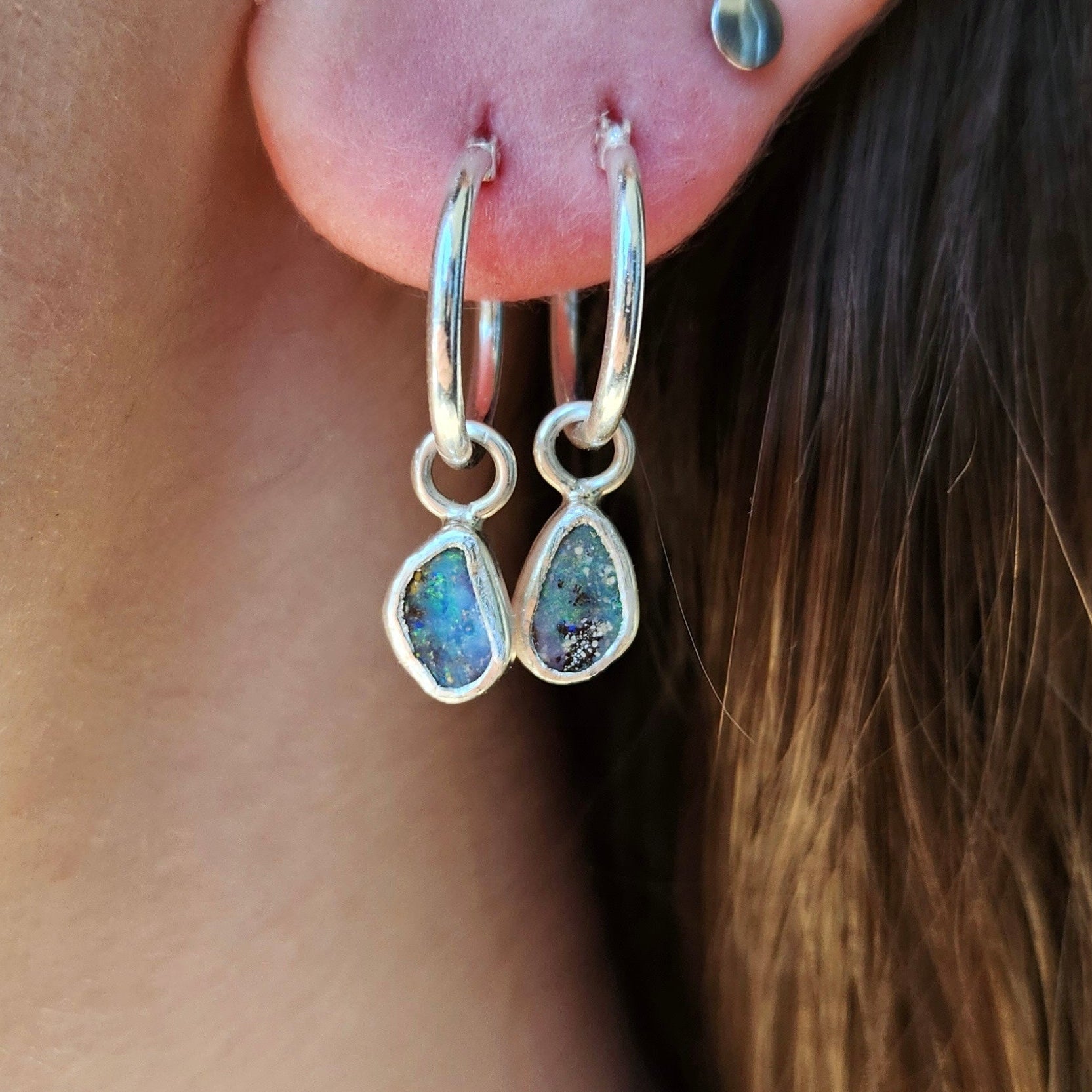 Boulder Opal Dainty Earrings