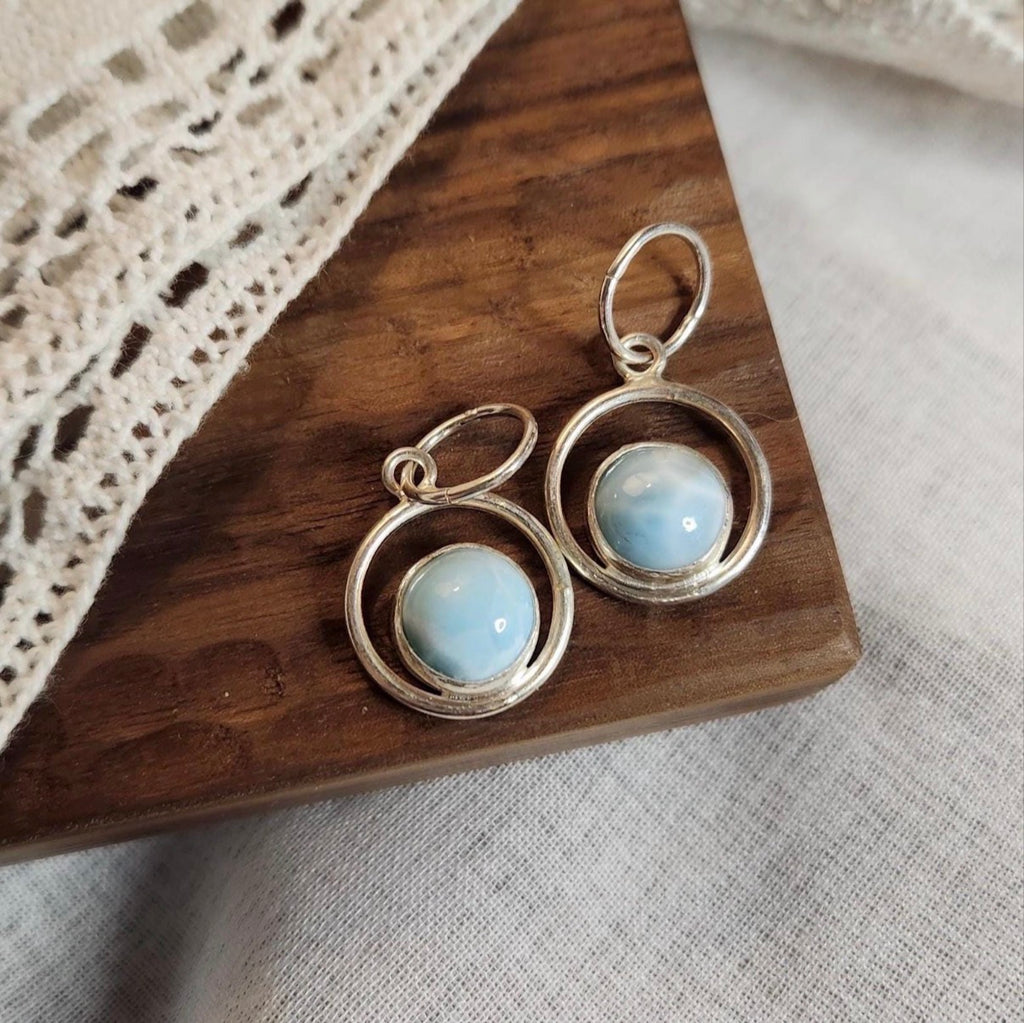 Larimar Hoop Earrings