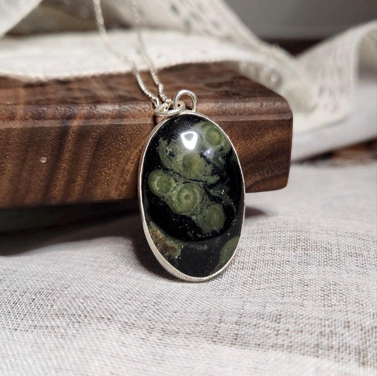 Kambaba Jasper Statement Necklace Pendant