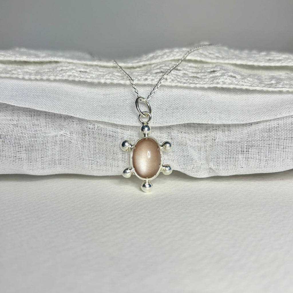 Peach Moonstone Necklace Pendant