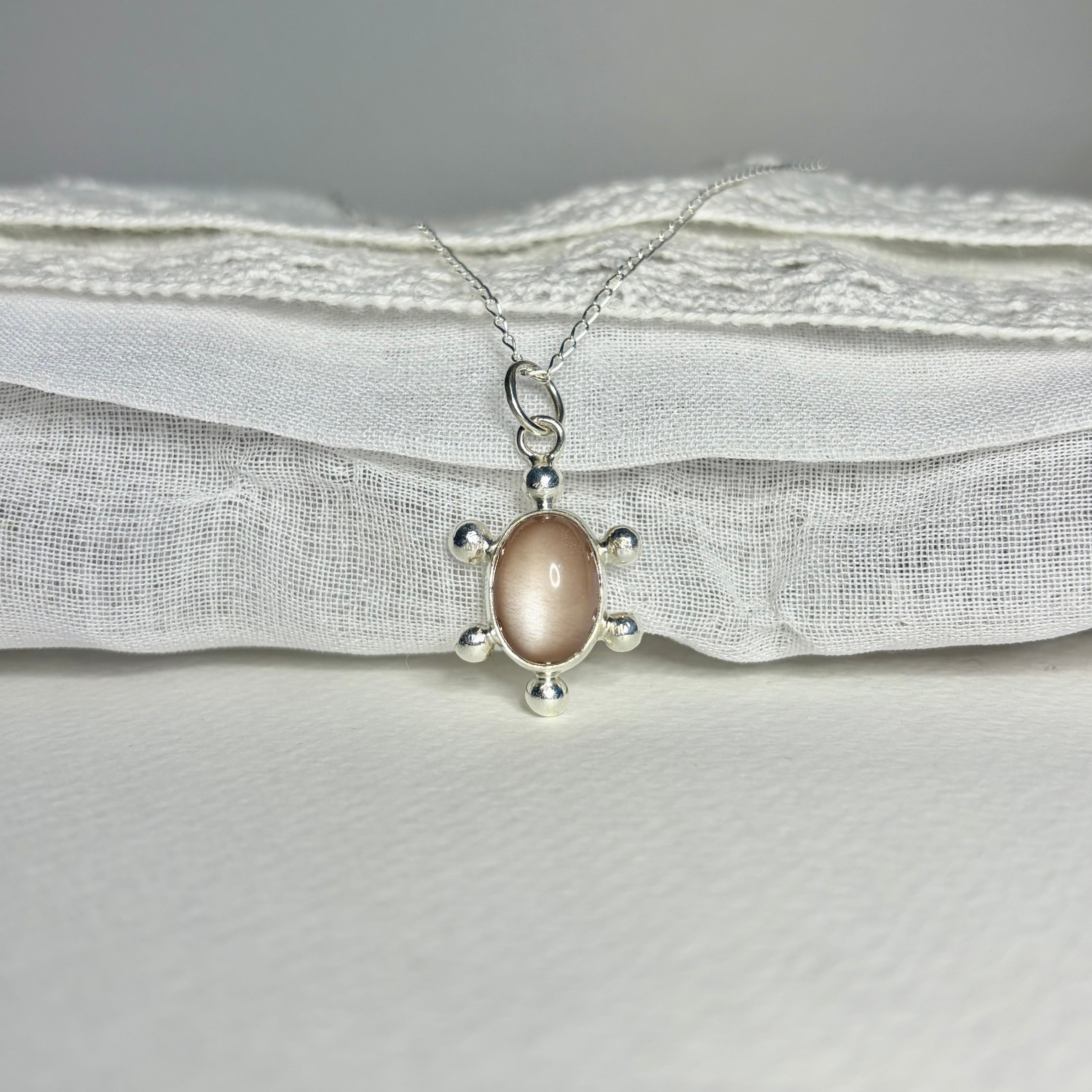 Peach Moonstone Necklace Pendant