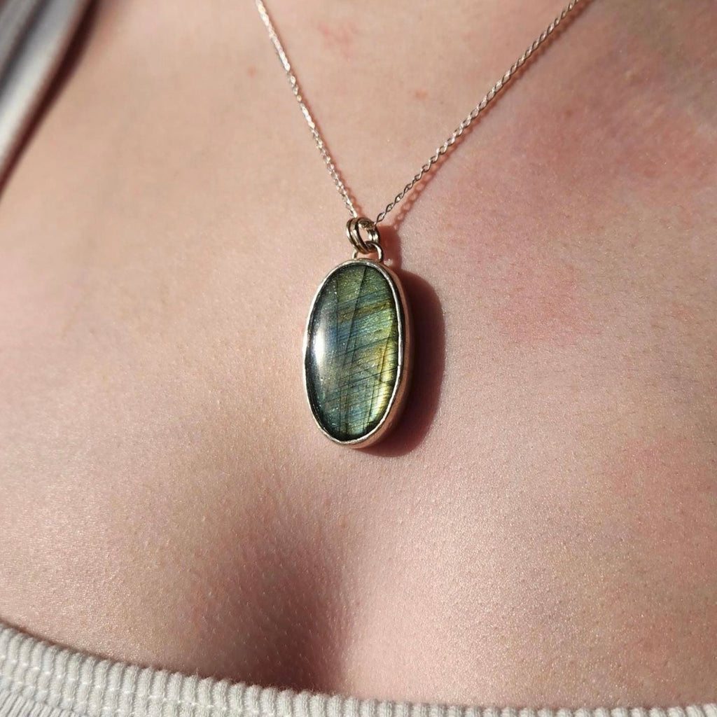 Labradorite Statement Necklace Pendant