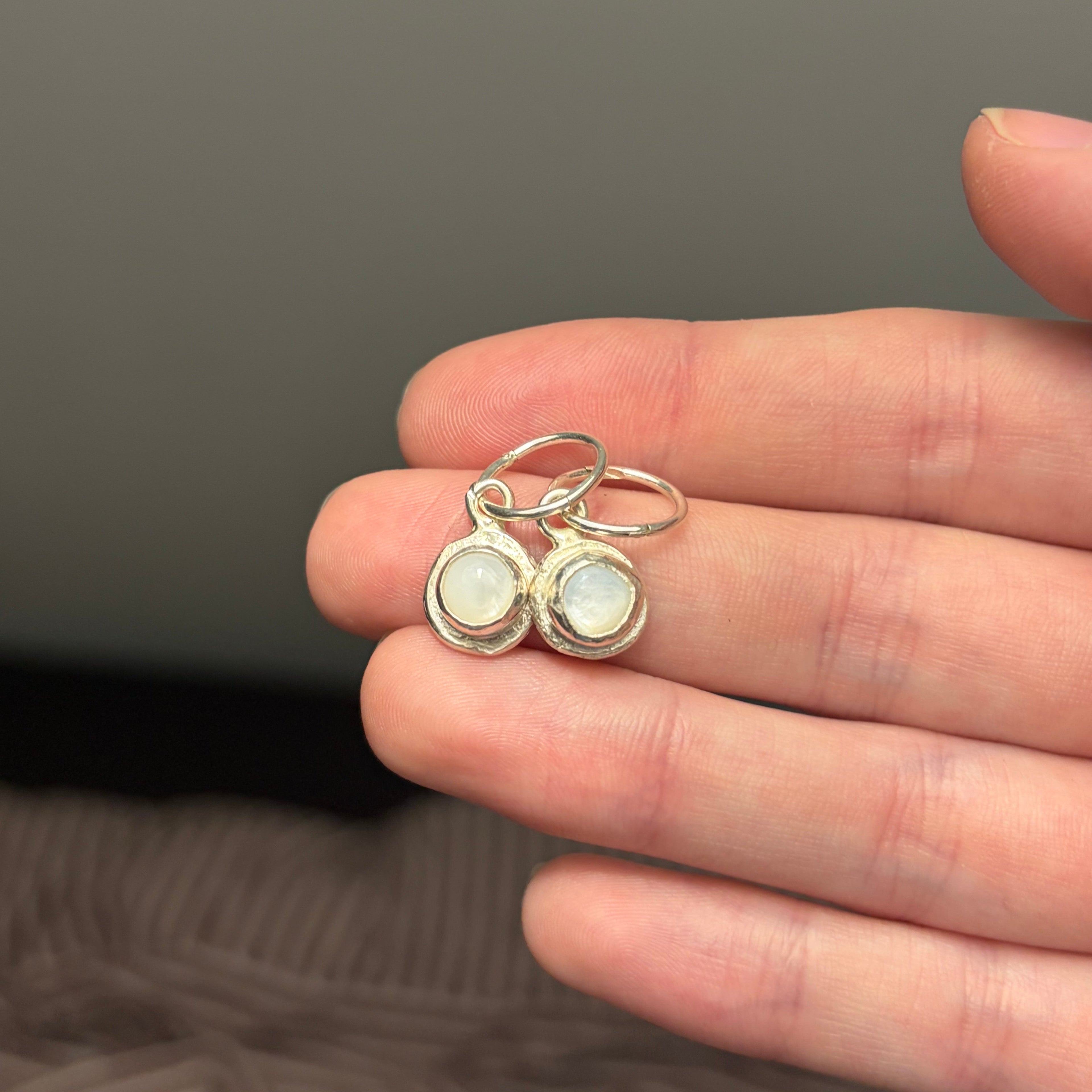 Mother of Pearl and Recycled Silver Earrings