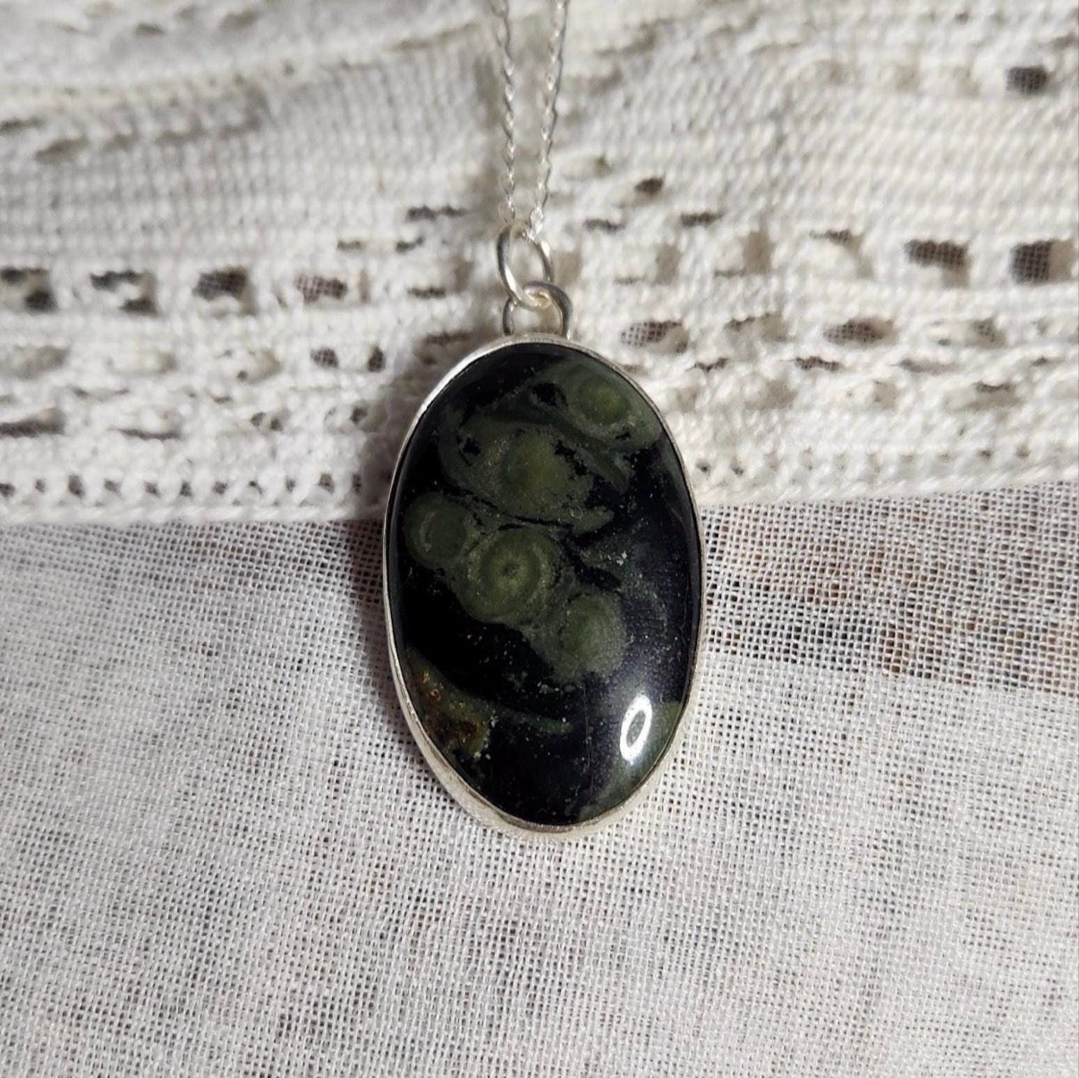 Kambaba Jasper Statement Necklace Pendant