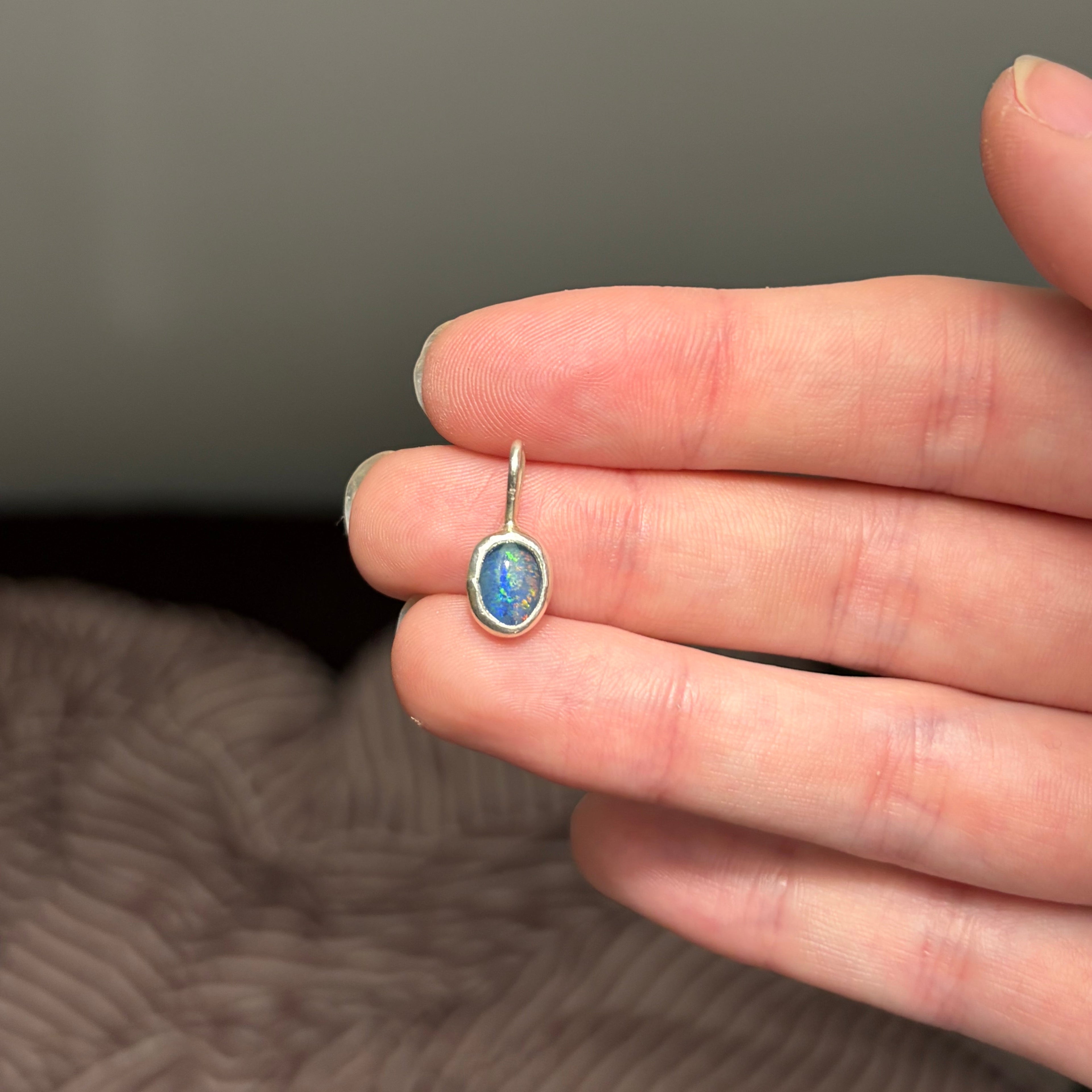 Tiny Opal Necklace Pendant