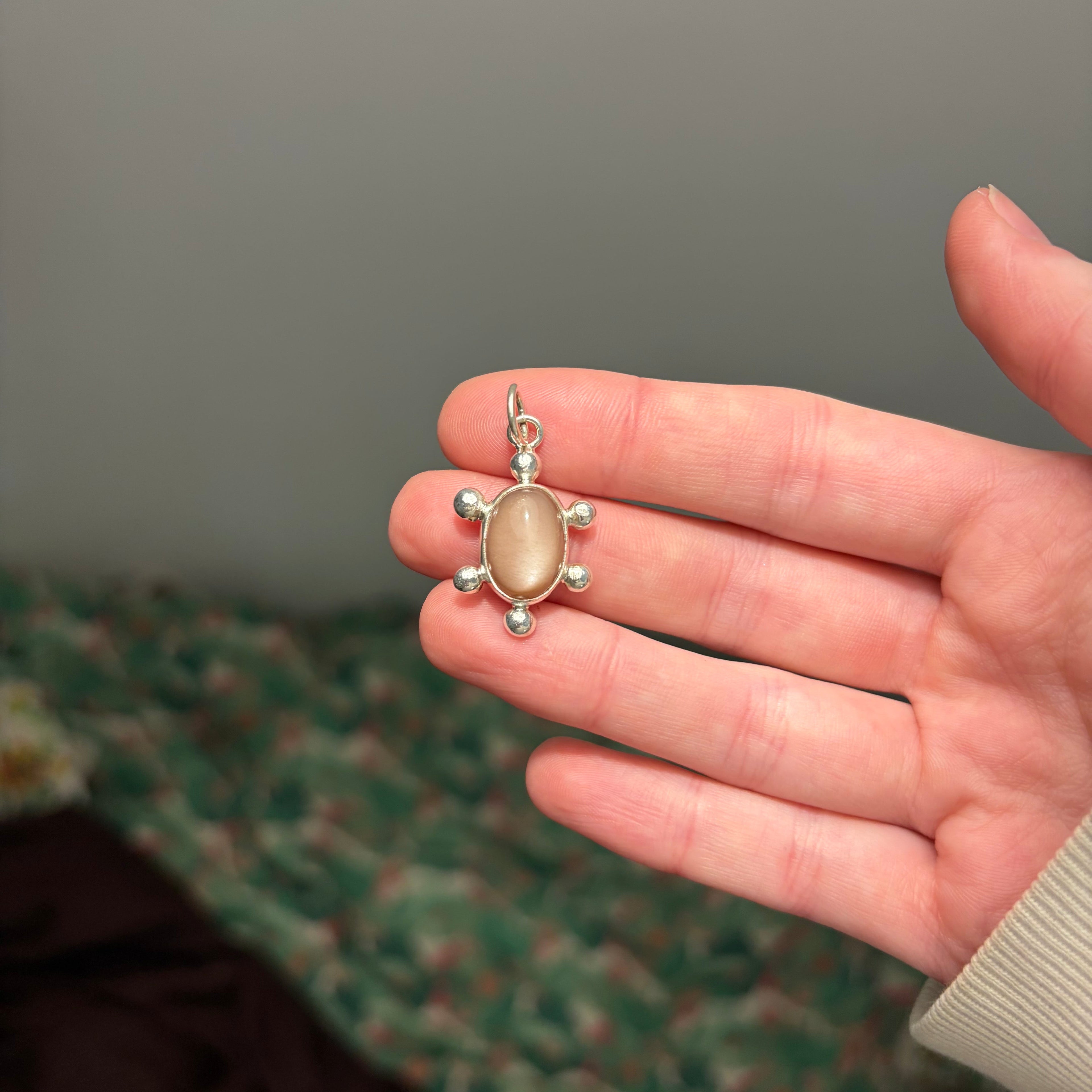 Peach Moonstone Necklace Pendant