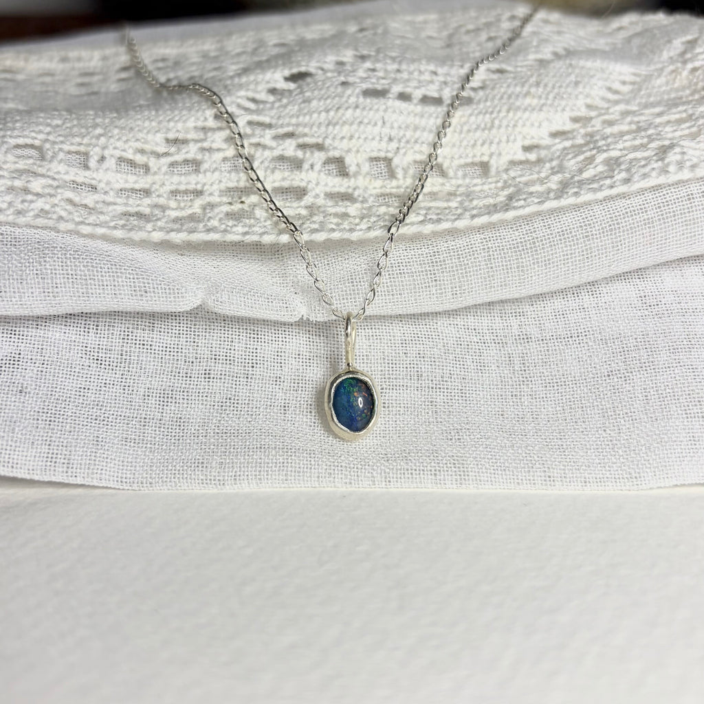 Tiny Opal Necklace Pendant