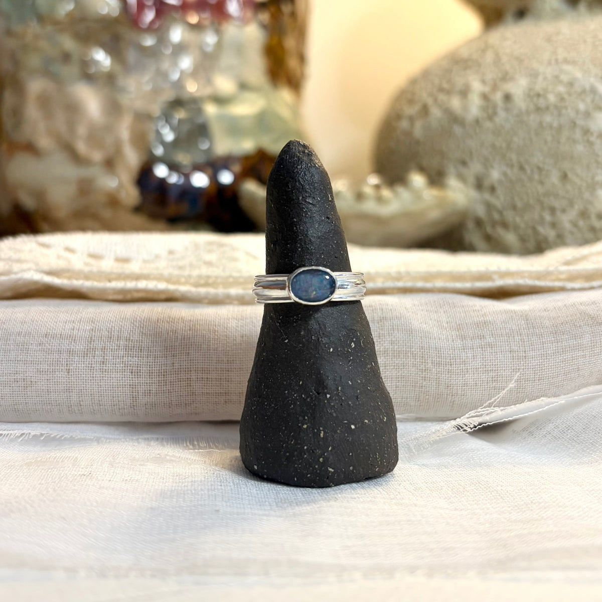 Opal Triplet Ring | Size 7.5 / Size O 1/2