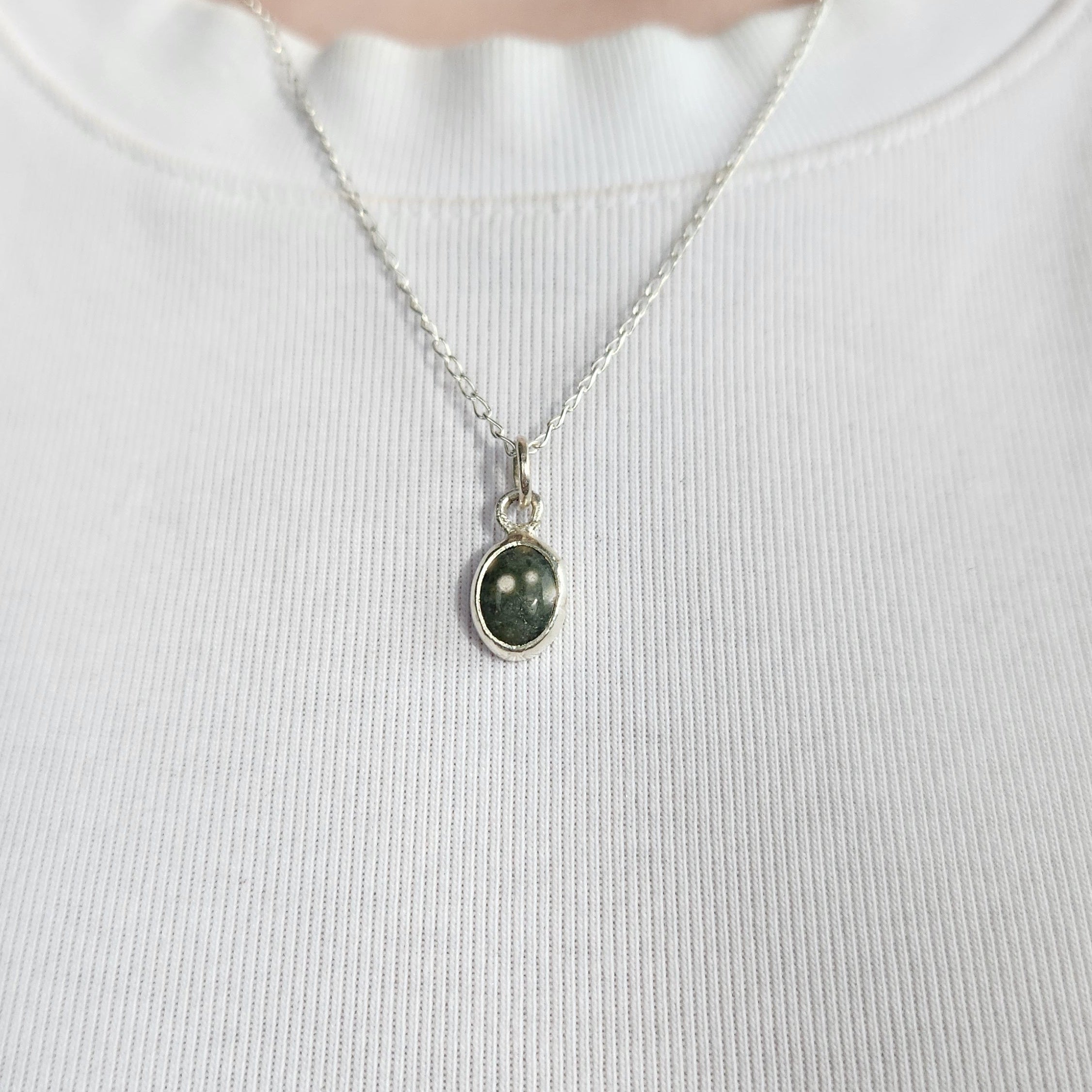 Ocean Jasper Dainty Necklace Pendant