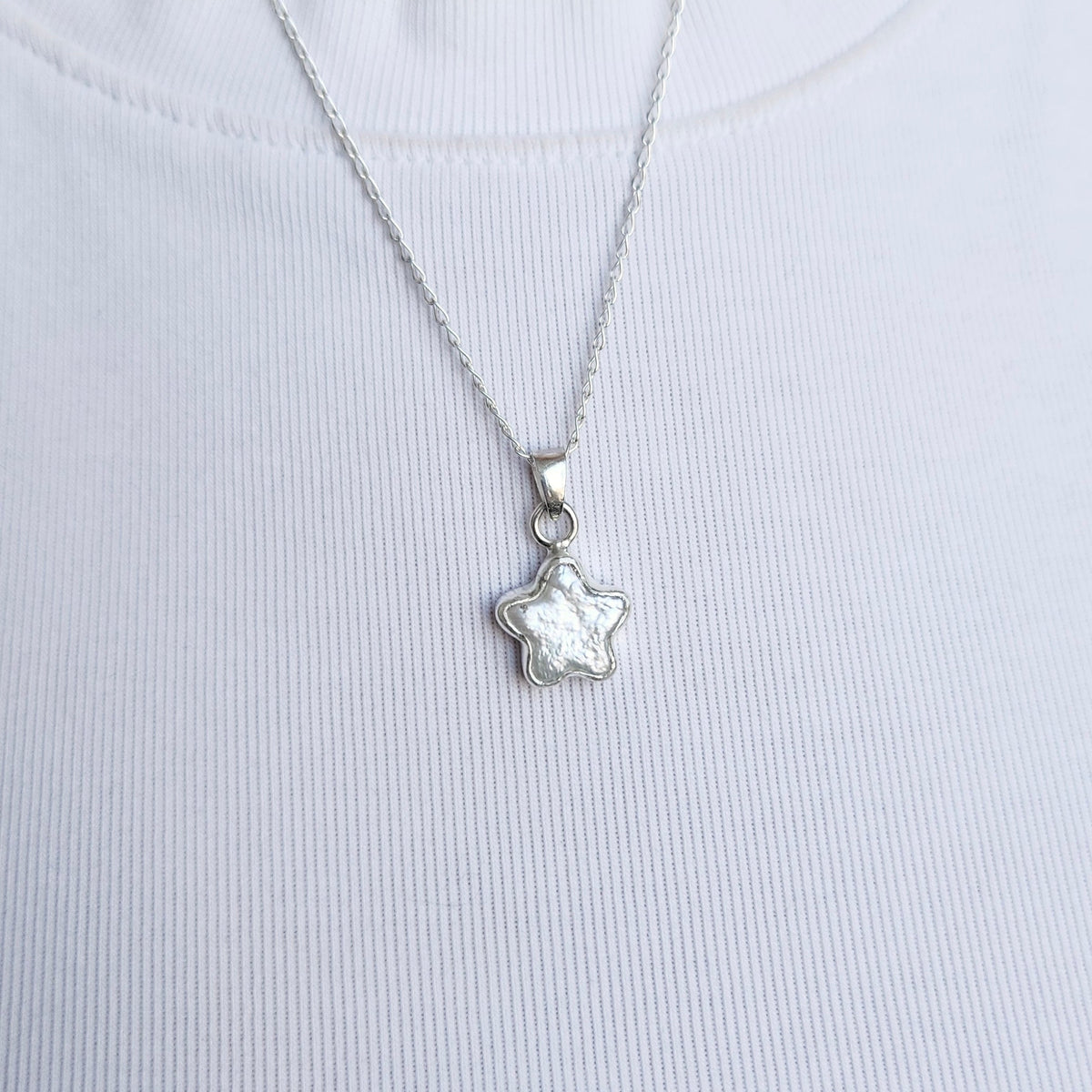 Star Pearl Dainty Necklace Pendant