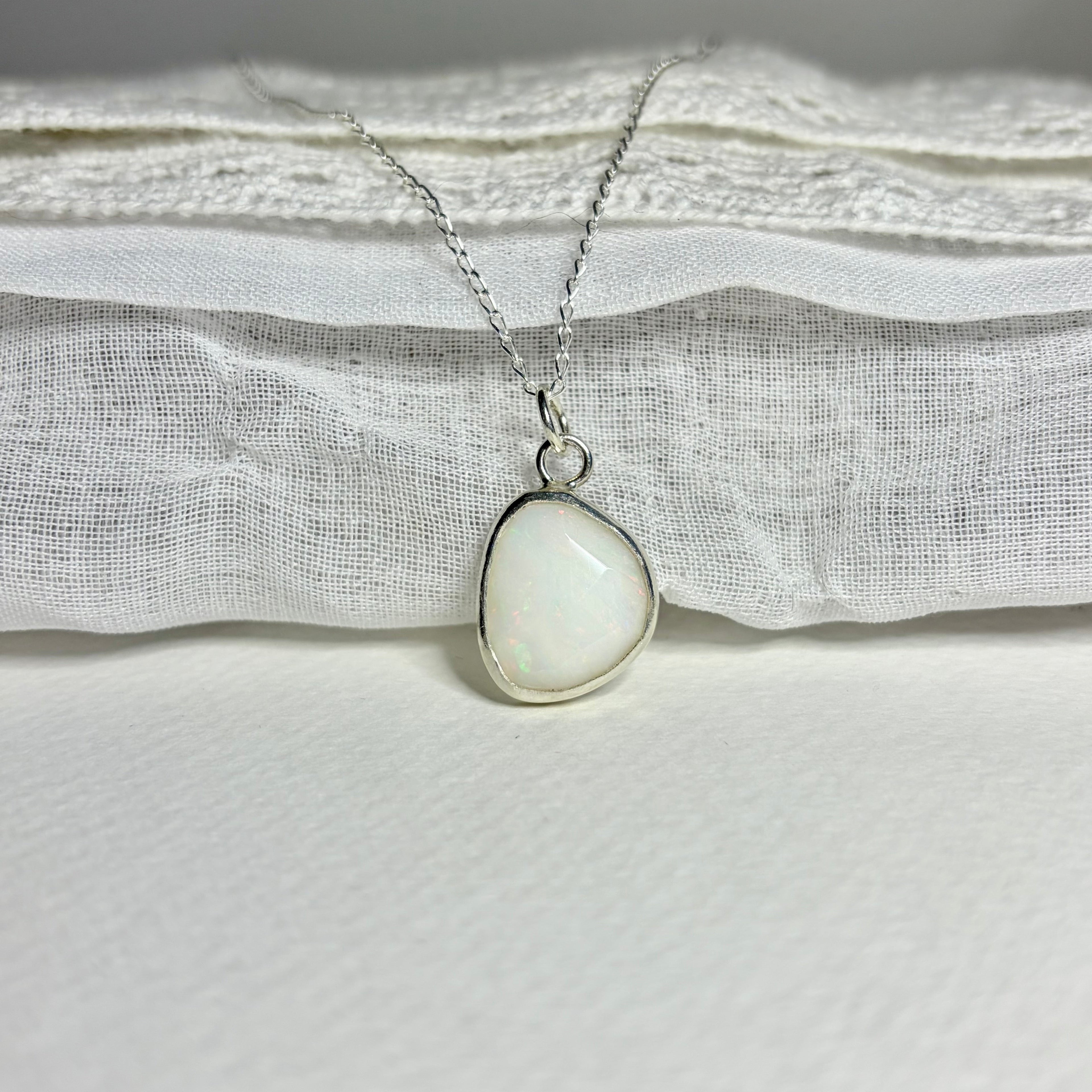 Ethiopian Opal Rose Cut Necklace Pendant