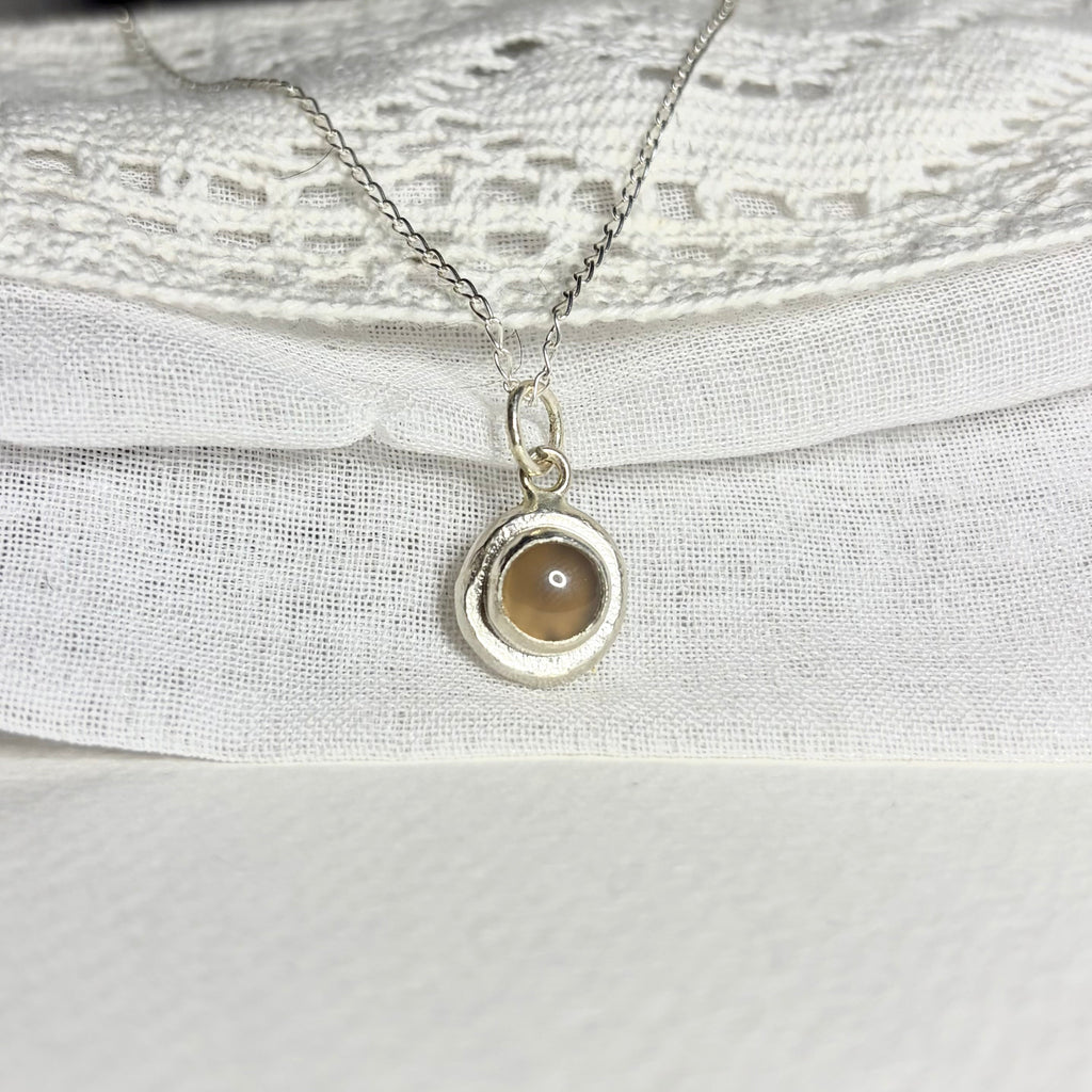 Lavender Chalcedony and Recycled Silver Necklace Pendant