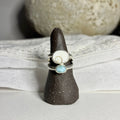 Shiva Eye Shell and Larimar Ring | Size 9.25 / Size S