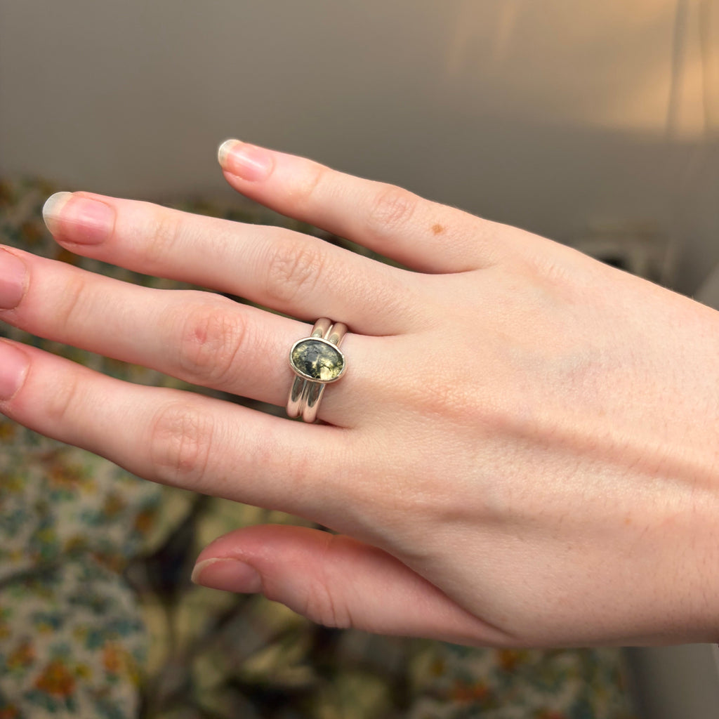 Moss Agate Ring | Size 7 / Size N 1/2