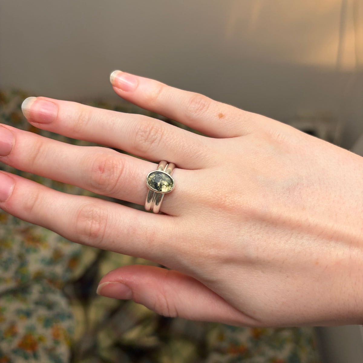 Moss Agate Ring | Size 7 / Size N 1/2